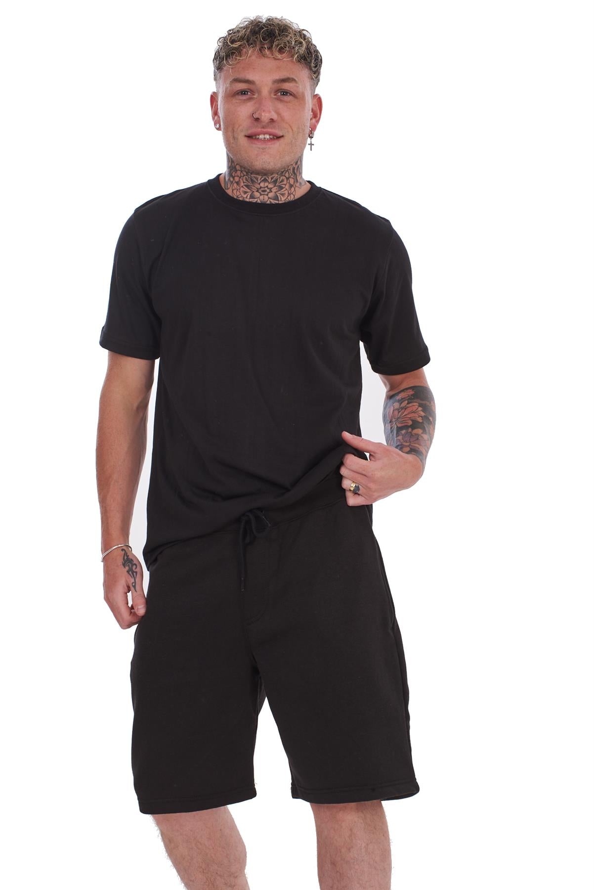 Mens T-Shirt & Shorts Set Summer Lounge Gym Outfit 2 Piece Tracksuit S-XL