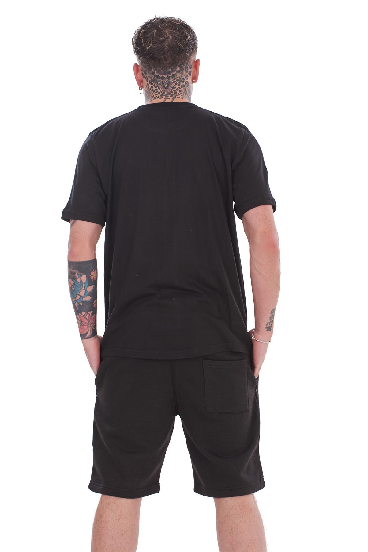 Mens T-Shirt & Shorts Set Summer Lounge Gym Outfit 2 Piece Tracksuit S-XL