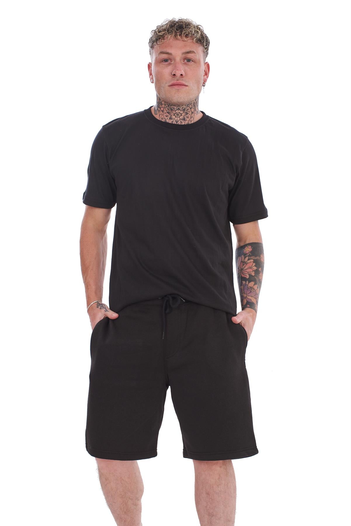 Mens T-Shirt & Shorts Set Summer Lounge Gym Outfit 2 Piece Tracksuit S-XL