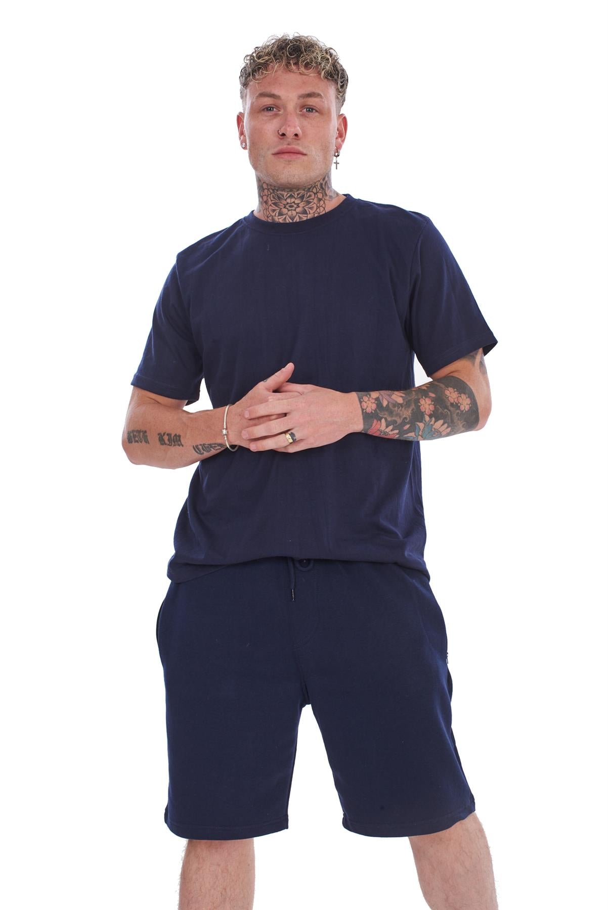 Mens T-Shirt & Shorts Set Summer Lounge Gym Outfit 2 Piece Tracksuit S-XL