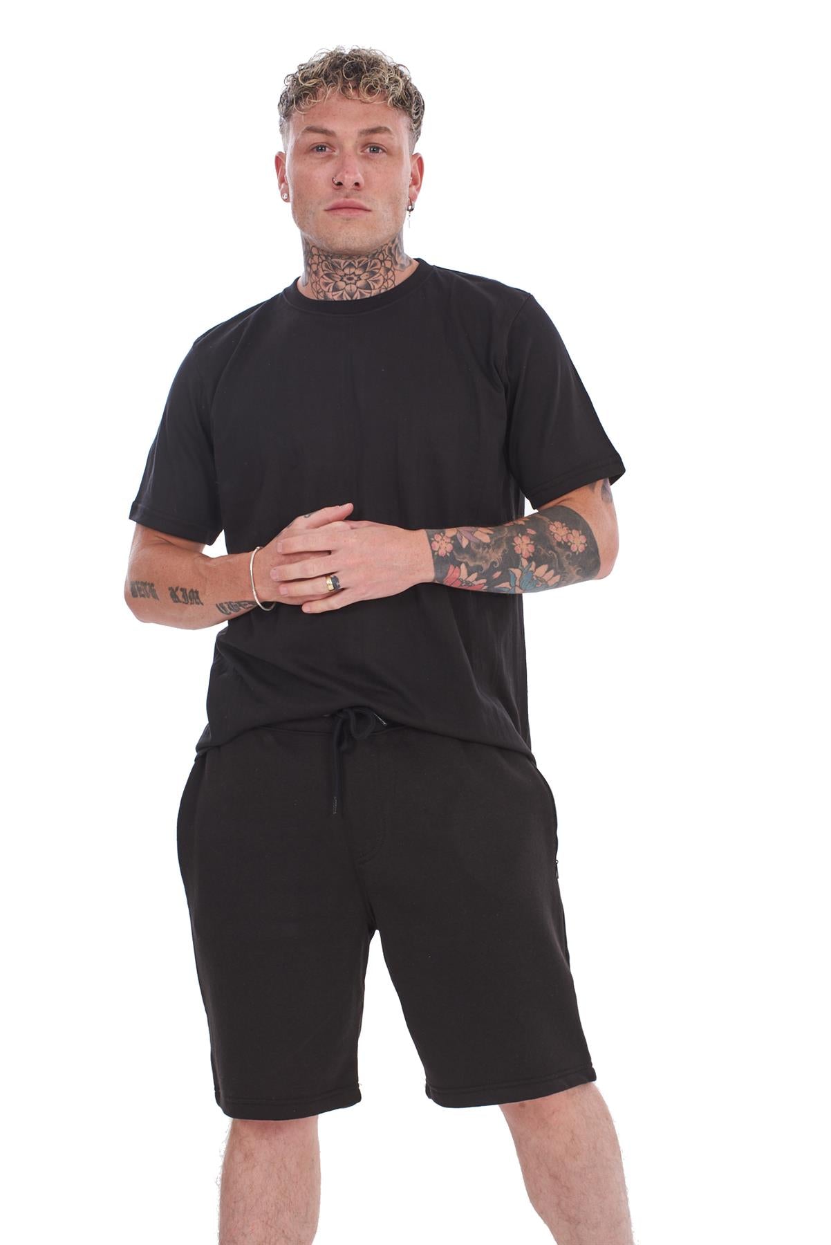 Mens T-Shirt & Shorts Set Summer Lounge Gym Outfit 2 Piece Tracksuit S-XL