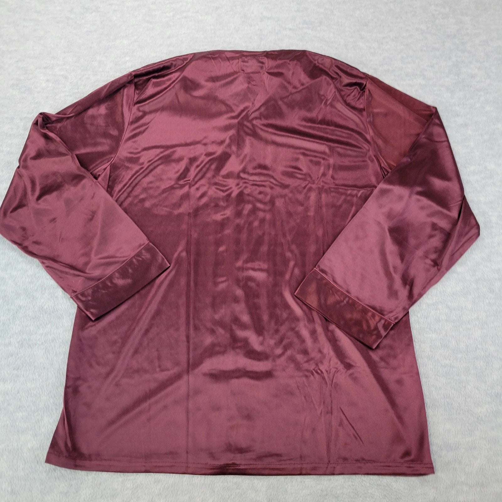 Stafford Pajama Set Satin Madeira Wine Sleepwear L/S Shirt & Pants Mens M NWT