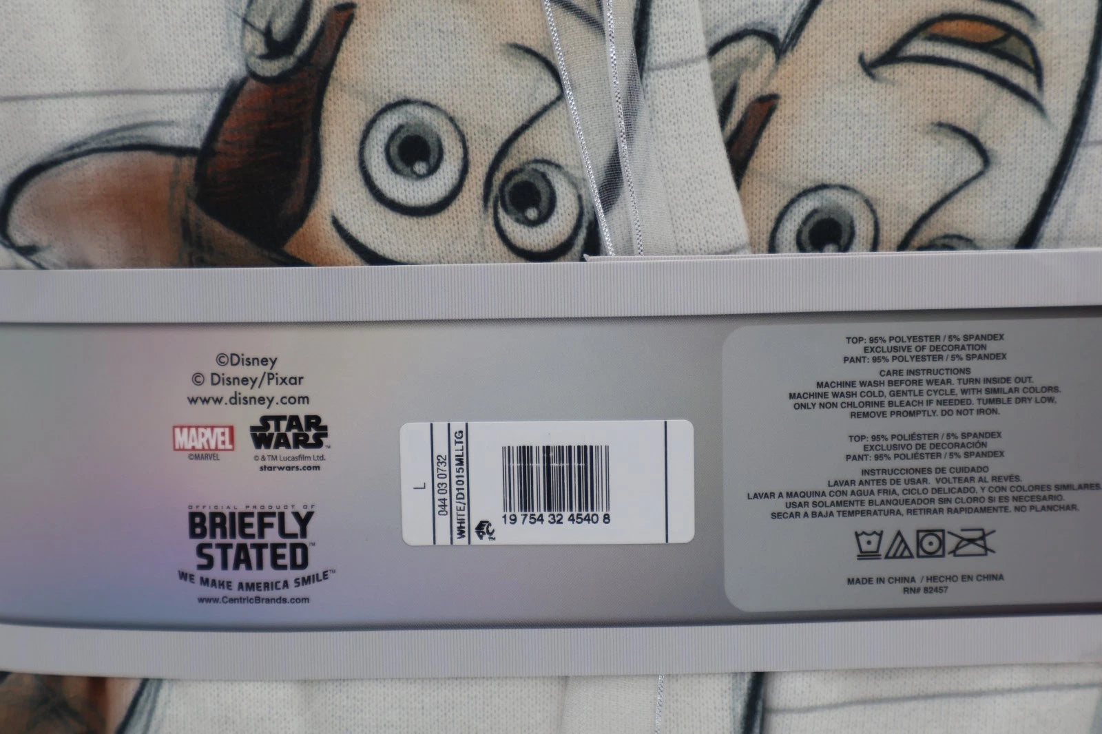 Men's Disney 100 Character Mash Up 2pc Matching Family Pajama Set - White Large