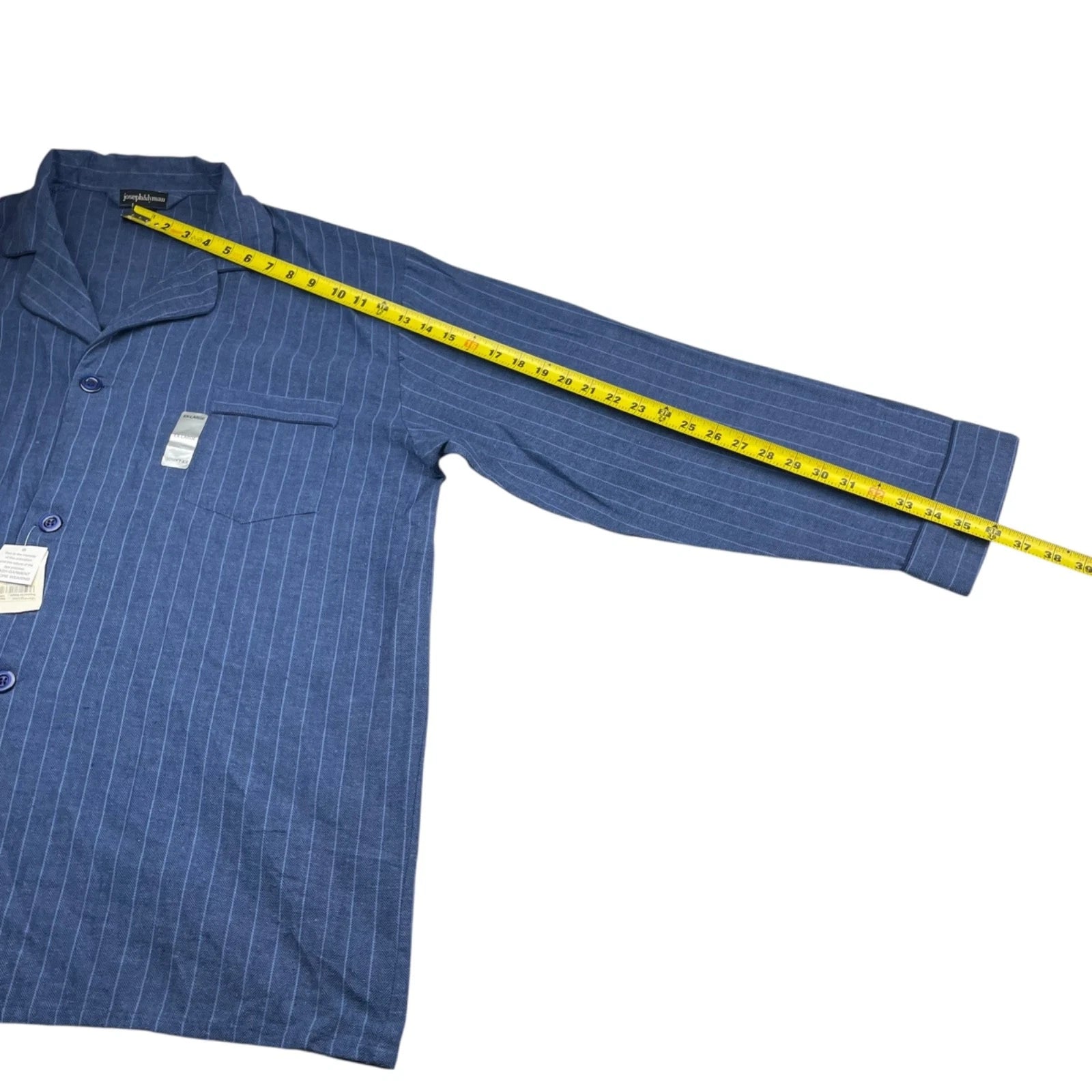 NEW Joseph & Lyman Men's Flannel Button Pajama Set Blue Pinstripe • XL