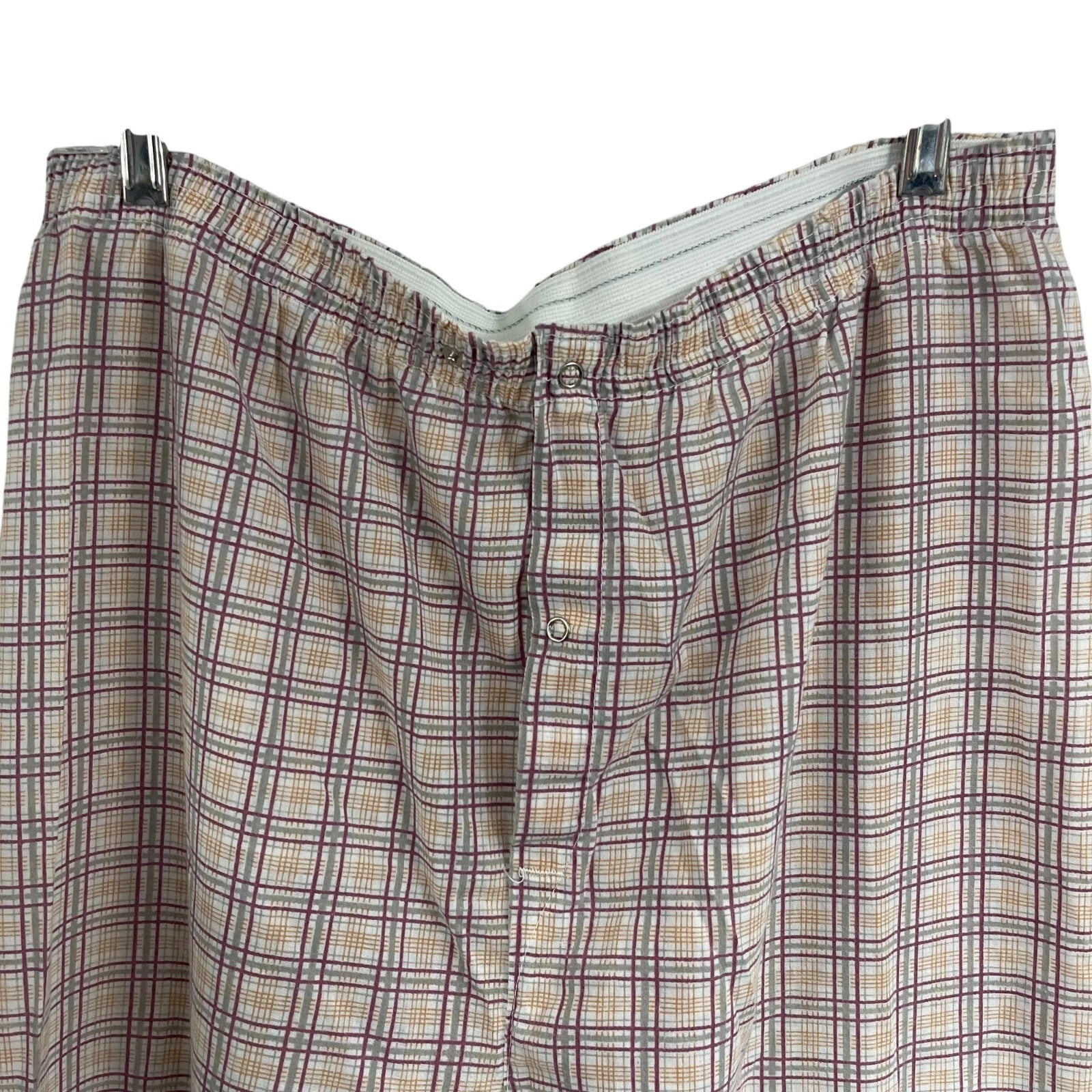 VTG PCA Perma Press Men's 2 Piece Pajama Set Sz L Top Bottom Plaid Grandpa Comfy