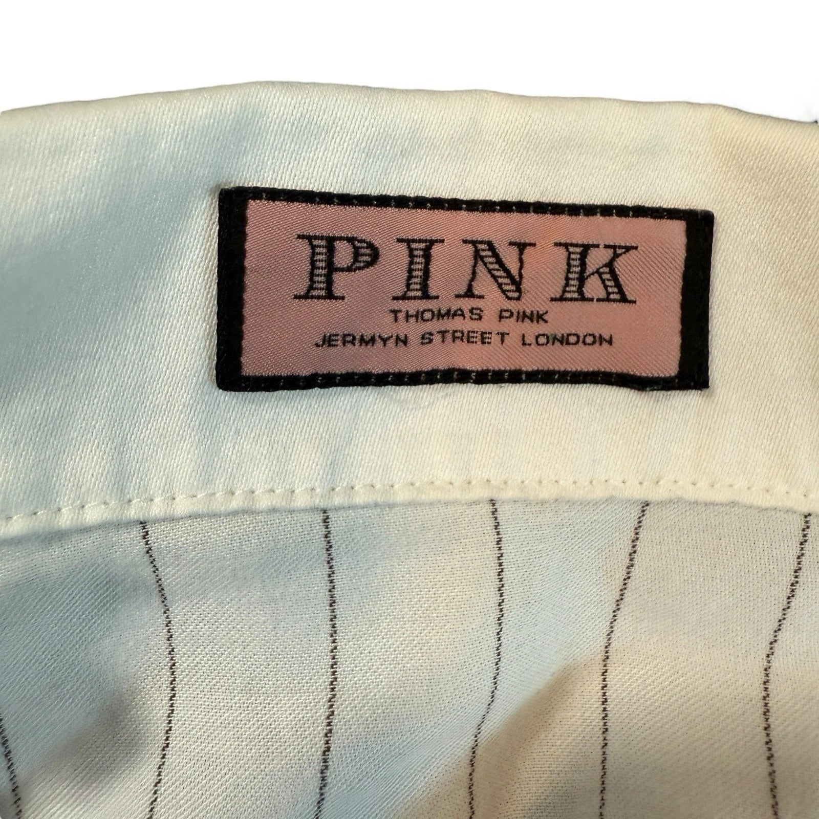 VTG Thomas Pink Pajamas Set M White Pinstripe 100% Cotton 2 Pc Lounge Sleepwear