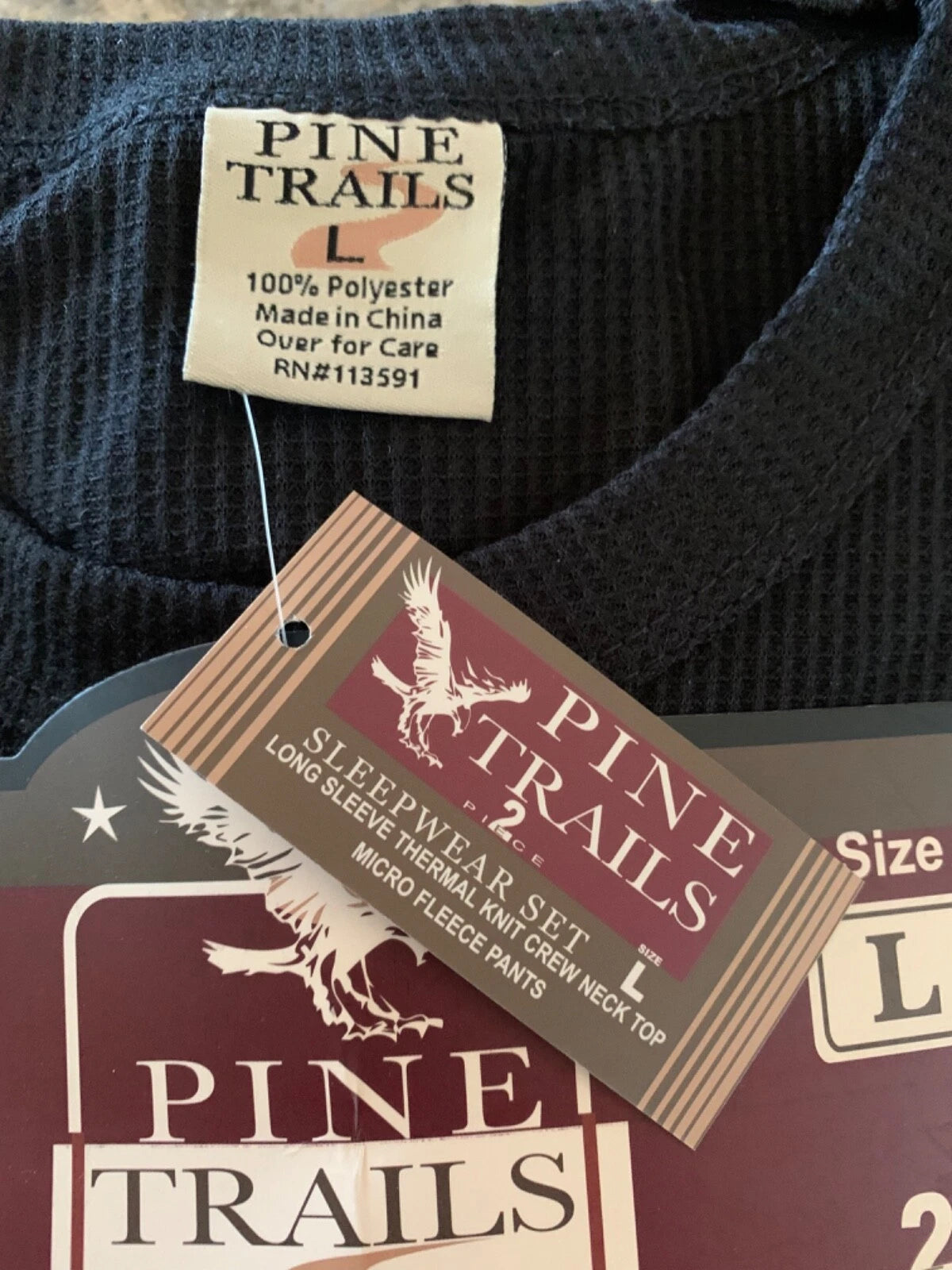NWT PINE TRAILS MENS 2 piece pajama set size large