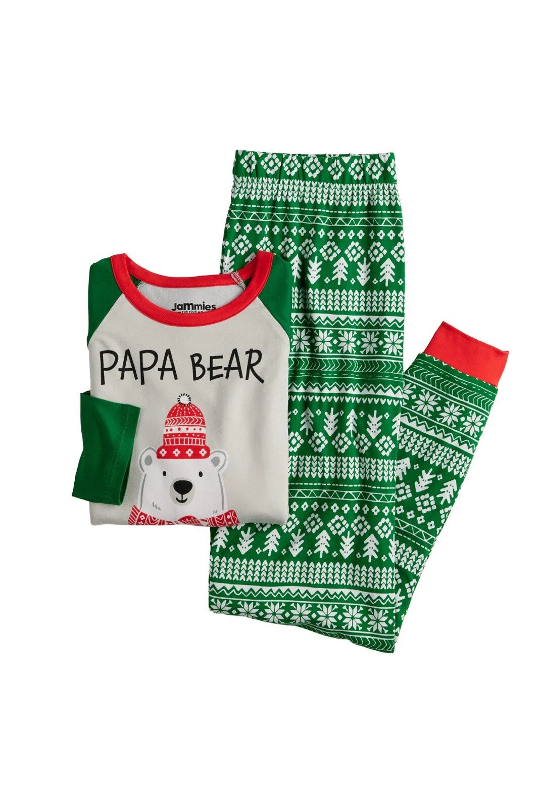 Papa Bear Pajama Set Jogger Style Long Sleeve Men’s Medium Orig $45