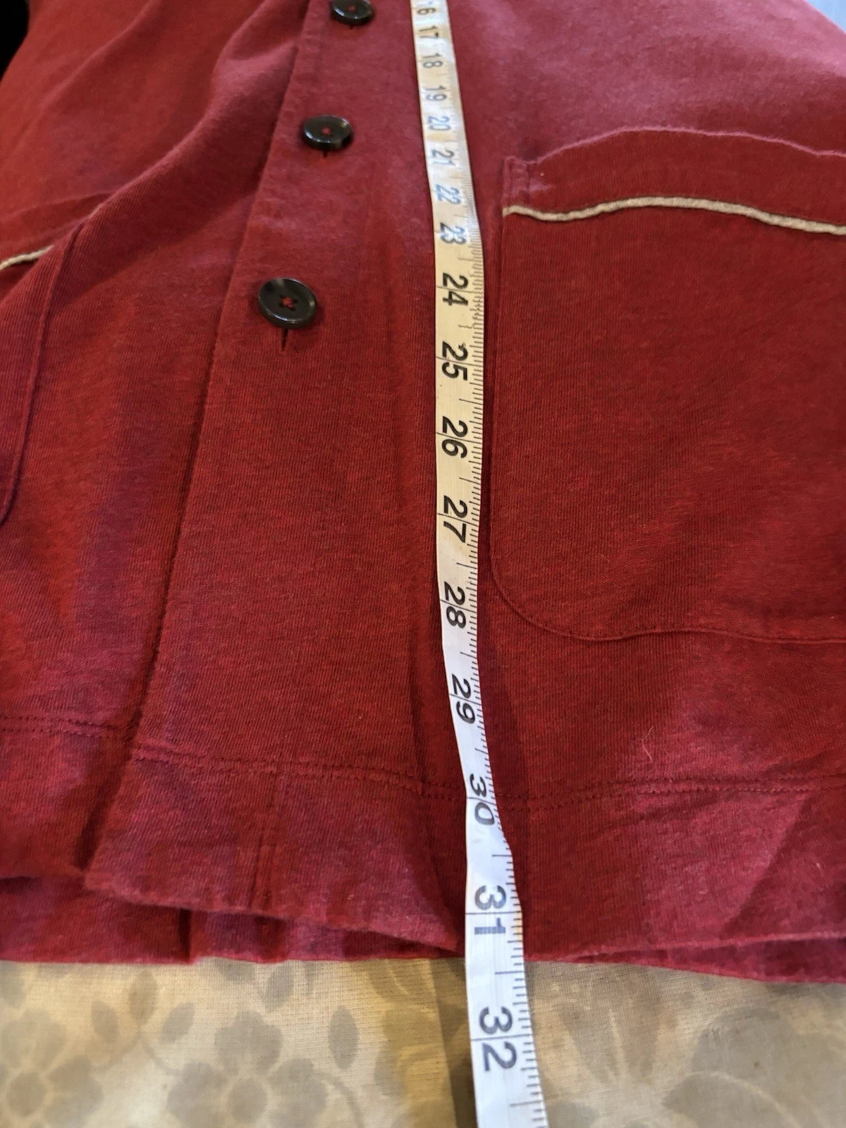 Pyjama By Pye Set Mens XL LONG 100% Cotton Cranberry RED Pockets NWOT