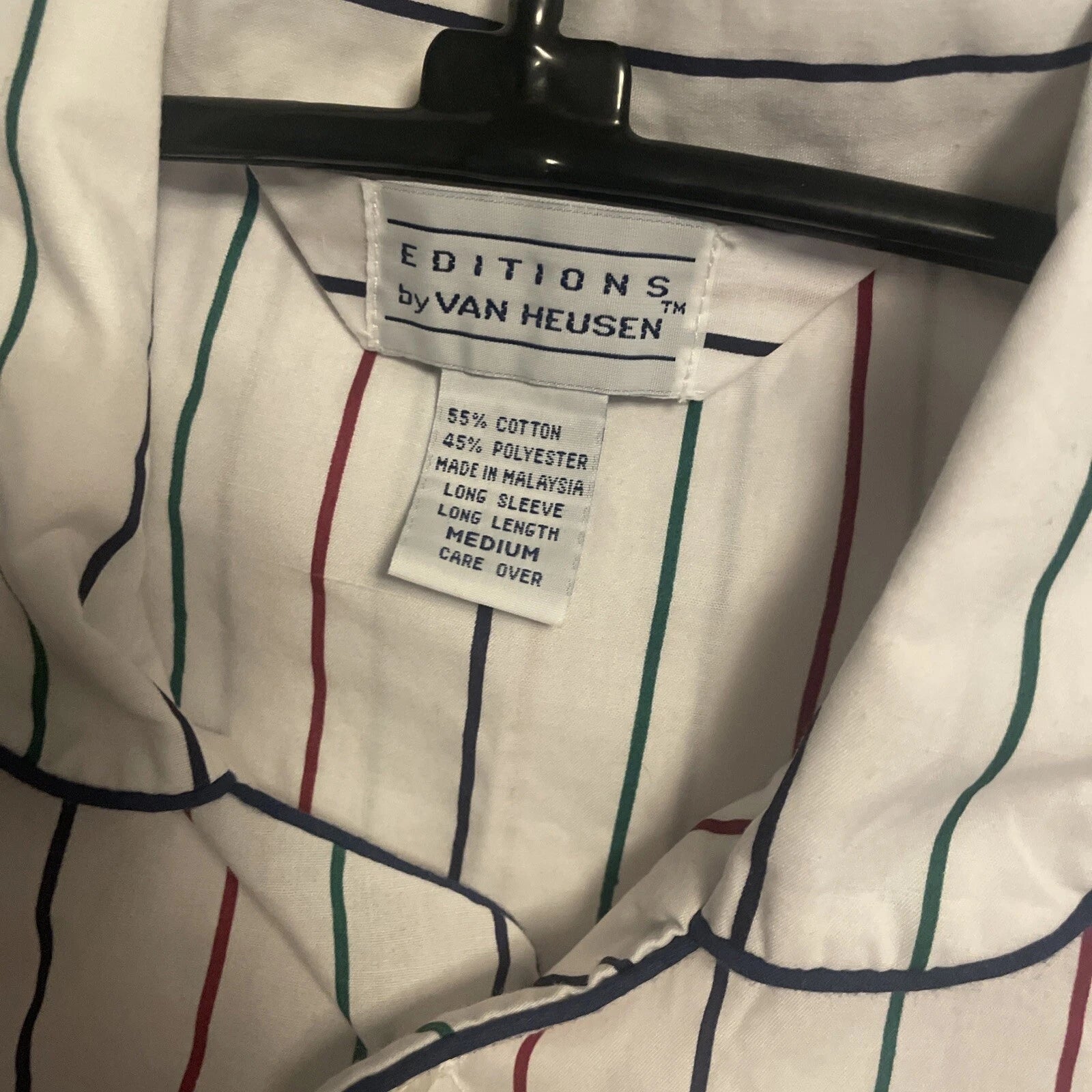 Van Heusen Editions Pajamas Men Size M Striped Cotton Poly PJs Nightwear