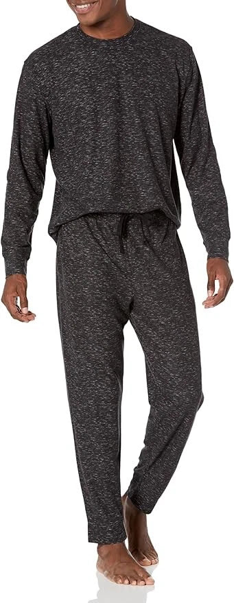 Nautica Men's Waffle Pajama Pant Set, Charcoal Heather | XL