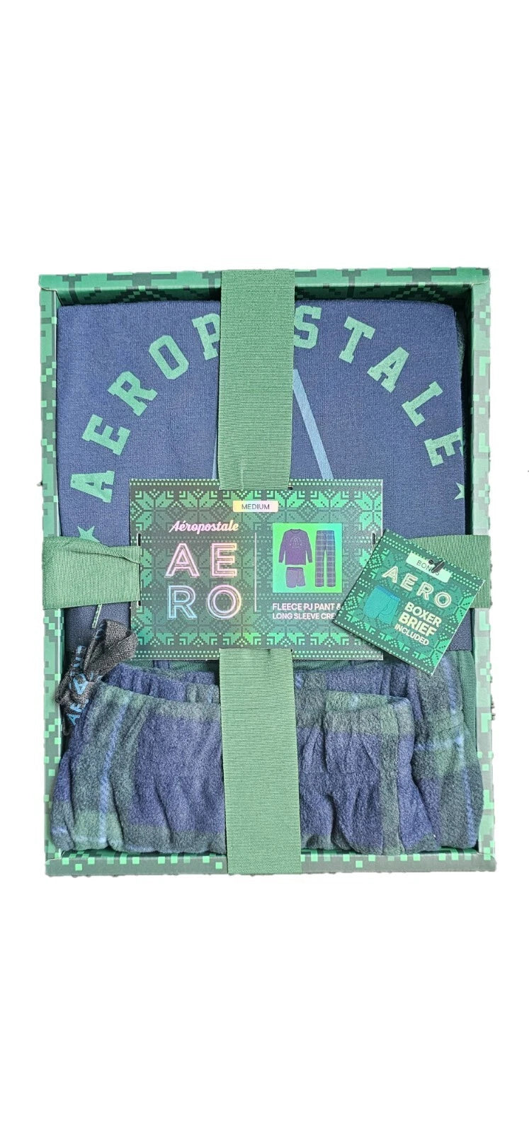 Men's Pajamas Aeropostale Sleepwear Loungewear Rare Gift Set Box 3-Piece SM - XL