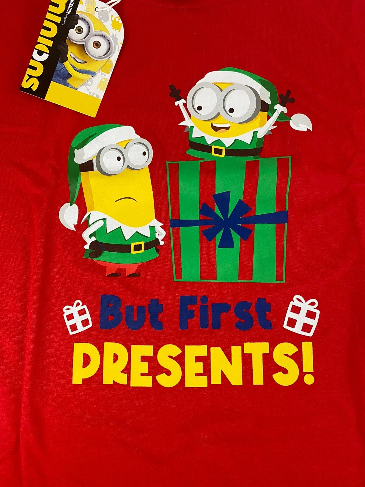 Minions Licensed Adults Christmas PJ Set Incl Stocking Red Size S