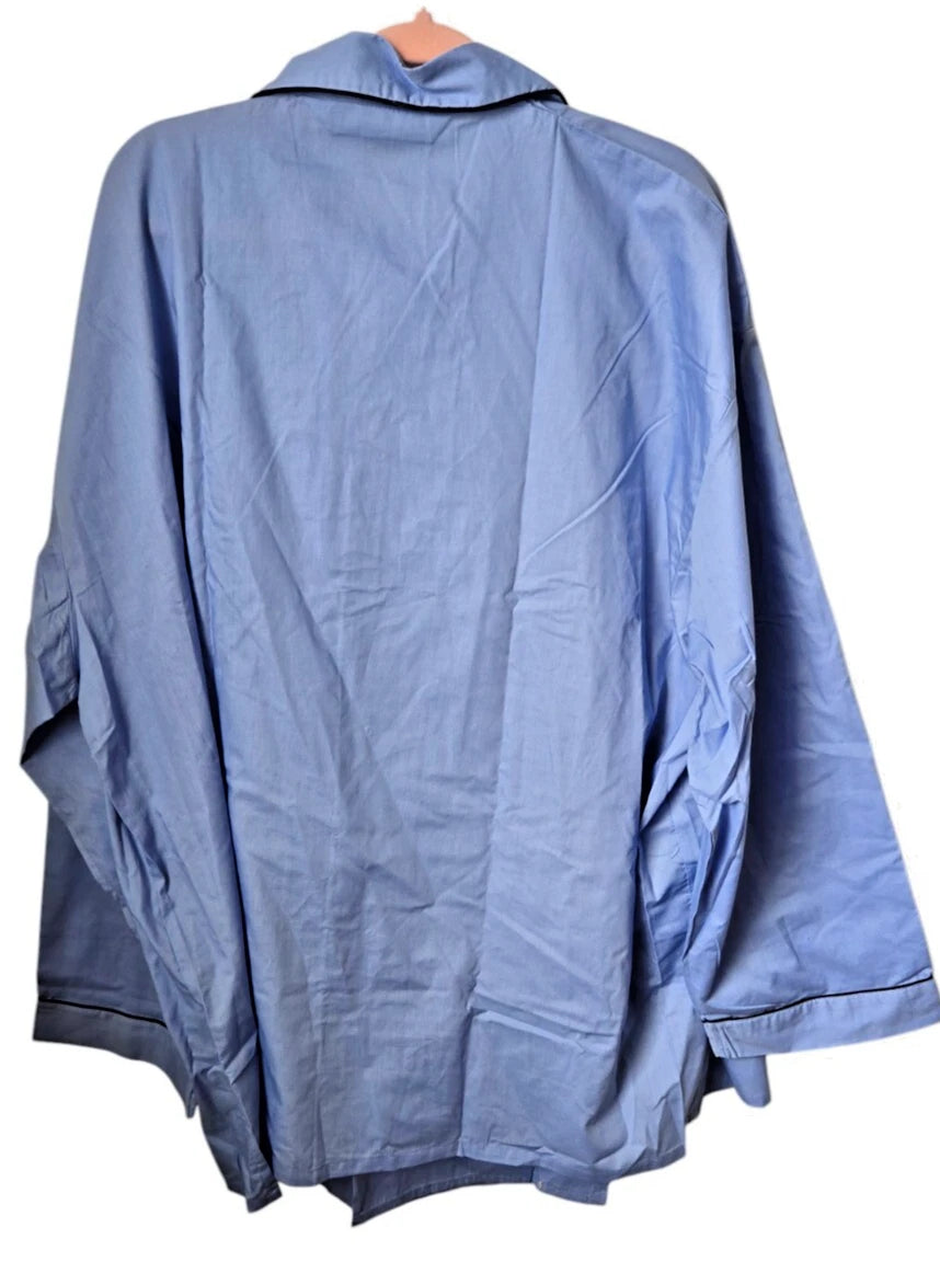 NEW State O Maine Men 3XL Pajama Set Button Front Long Pants Sleeve Blue Cotton