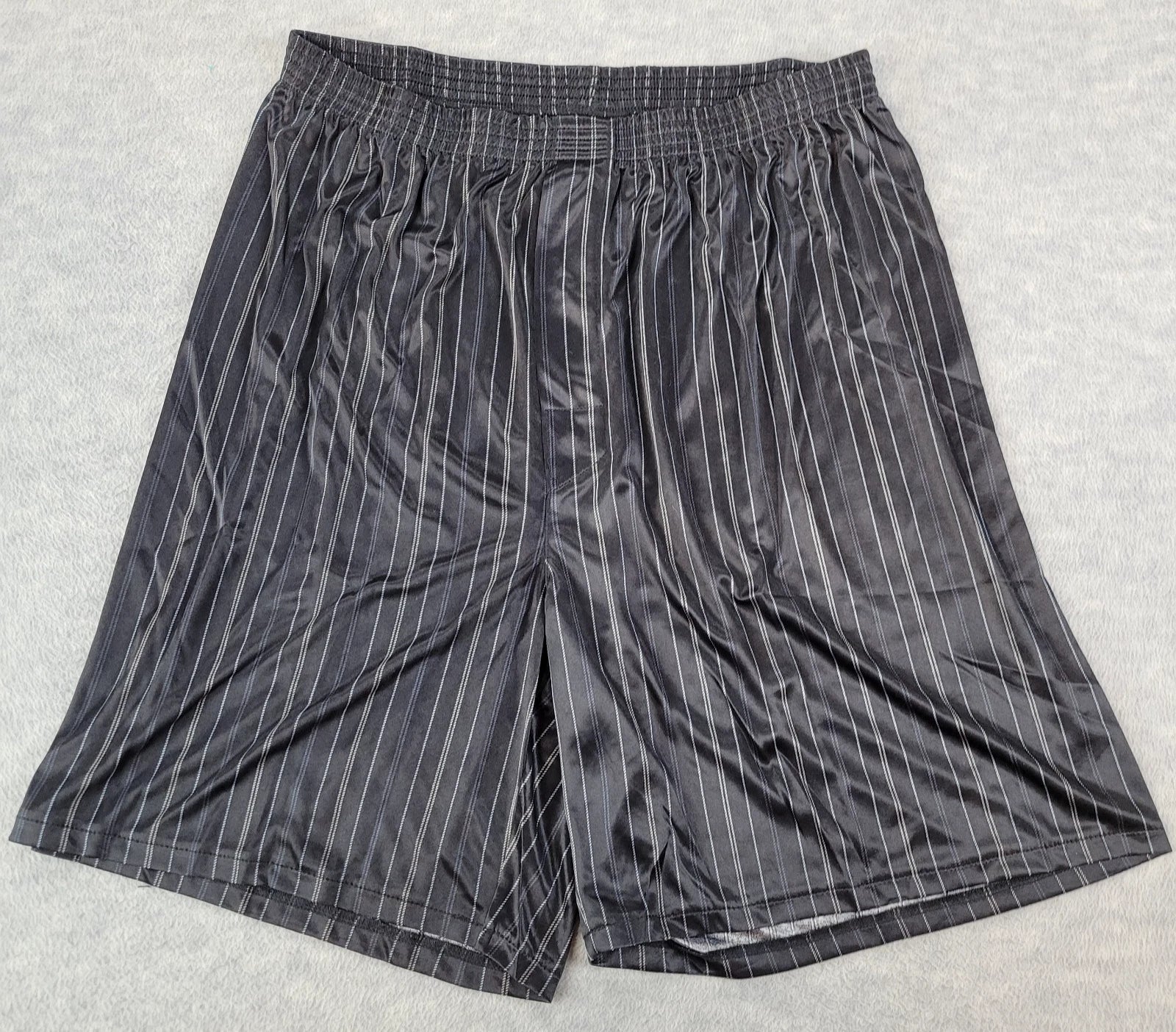 Stafford Pajama Set Satin Black Stripe Sleepwear S/S Shirt & Shorts Mens MT NWT