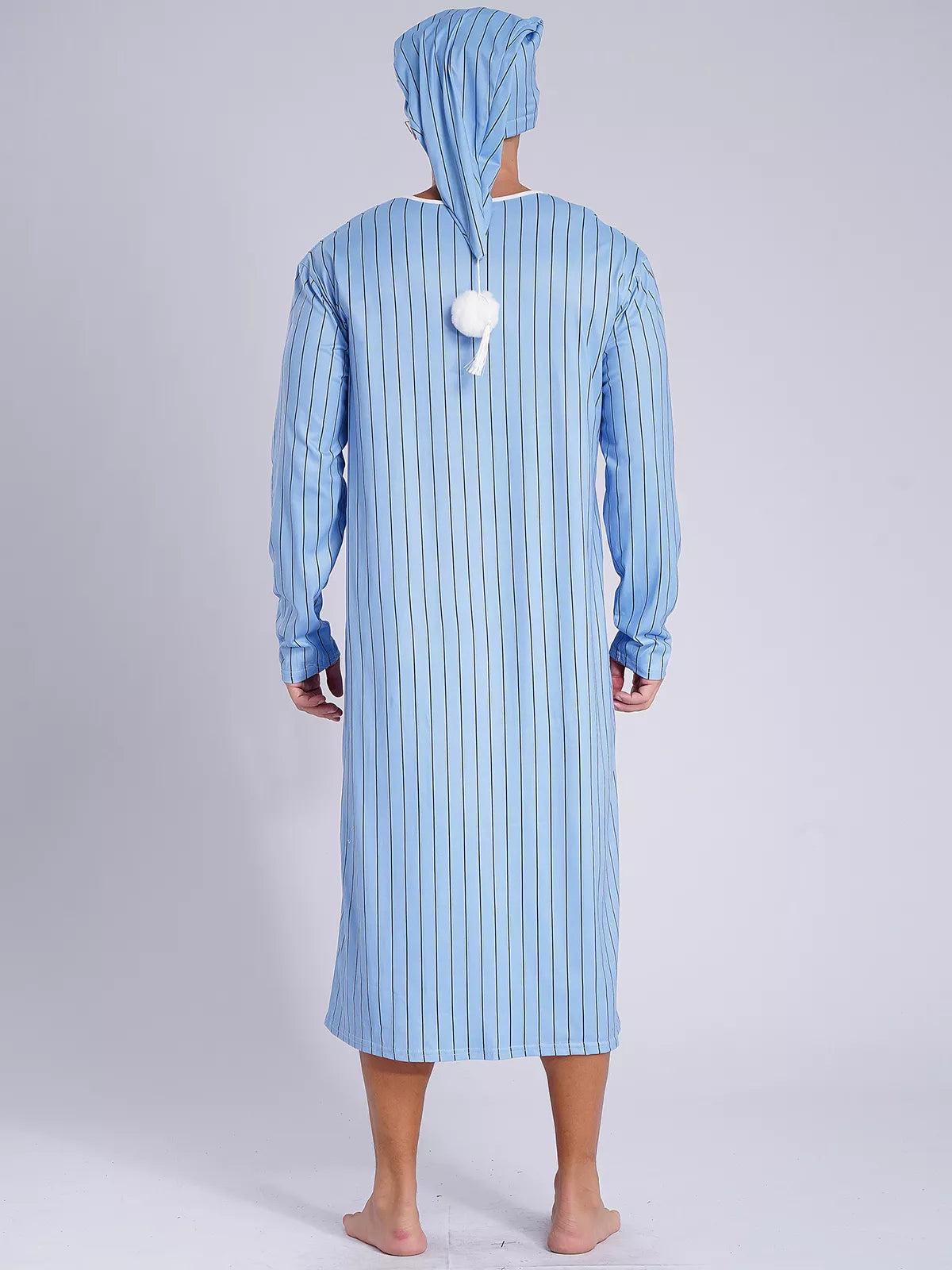 Mens Nightgowns Arabian Pajamas Striped Nightwear Loose Fit Up Cosplay Costume