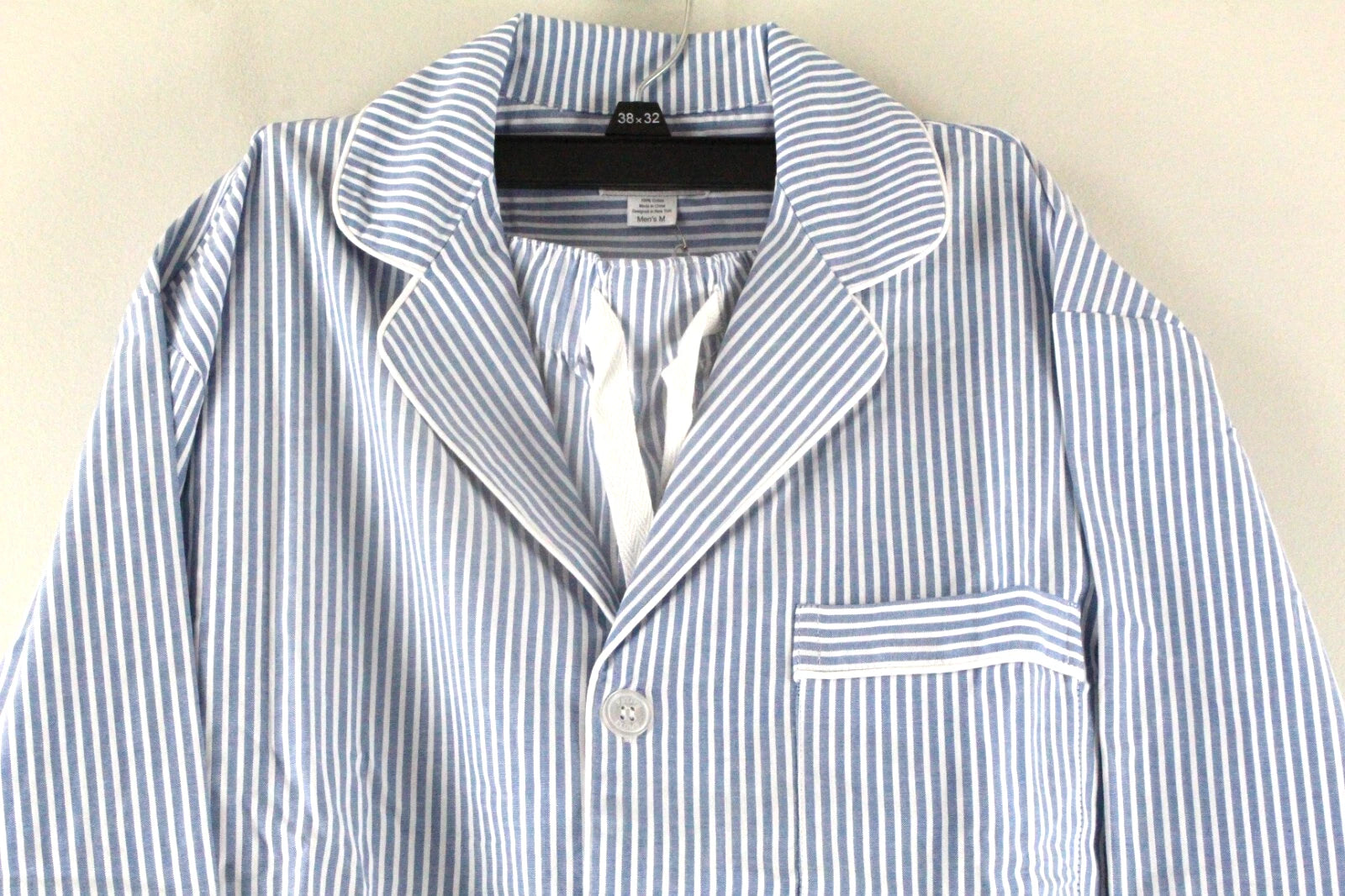 Petite Plume Men's Seersucker Pajama Set M French Blue NWT