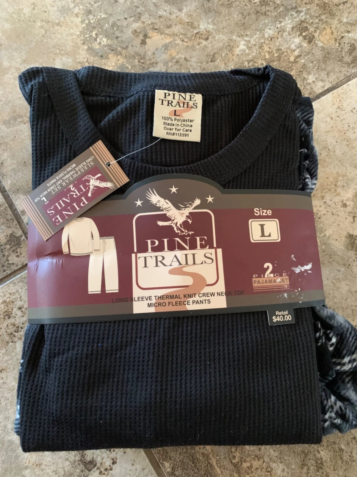 NWT PINE TRAILS MENS 2 piece pajama set size large