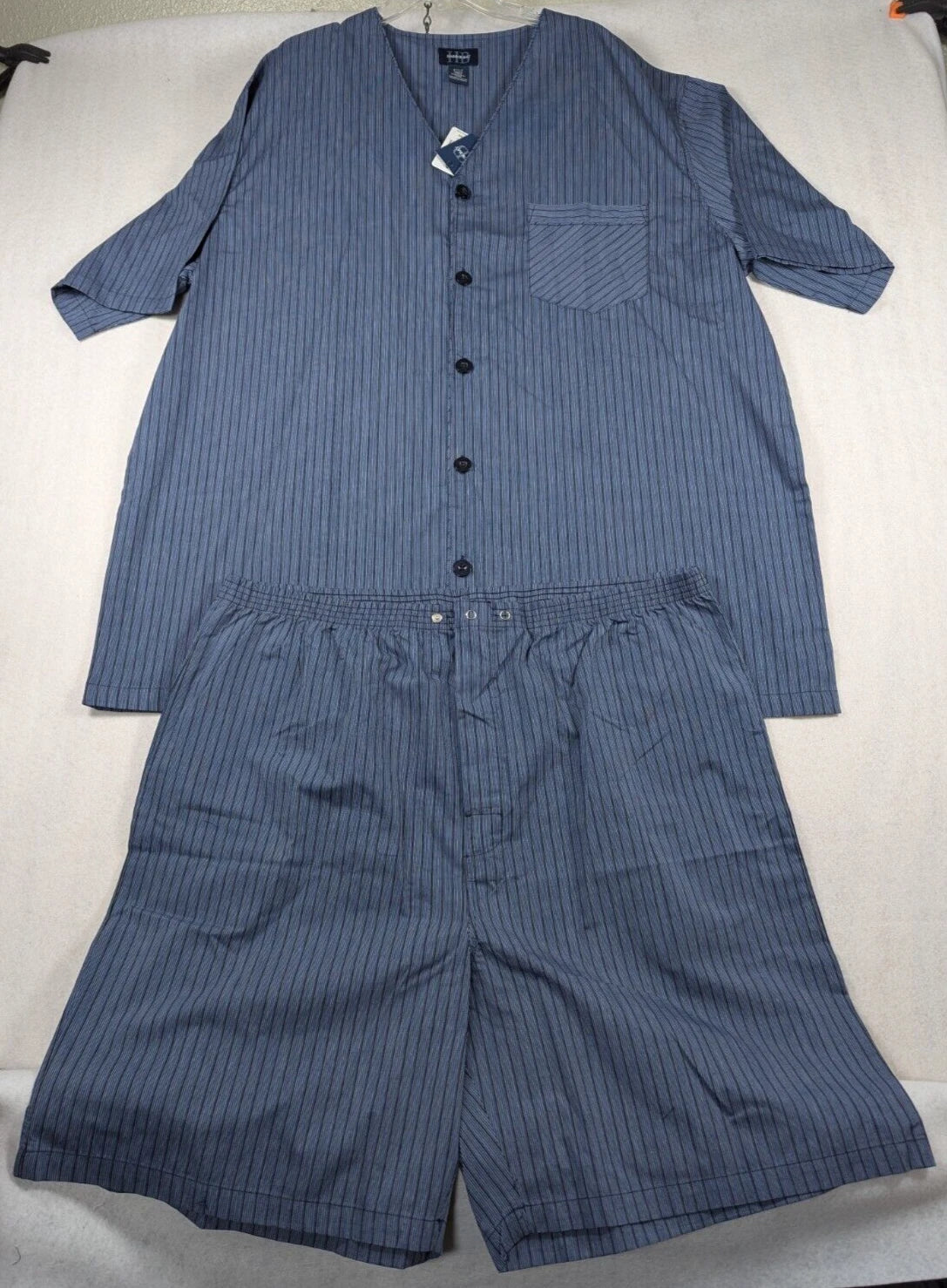Harbor Bay - Men's - Blue Black Stripe Pajama Set - Size: 1xlt