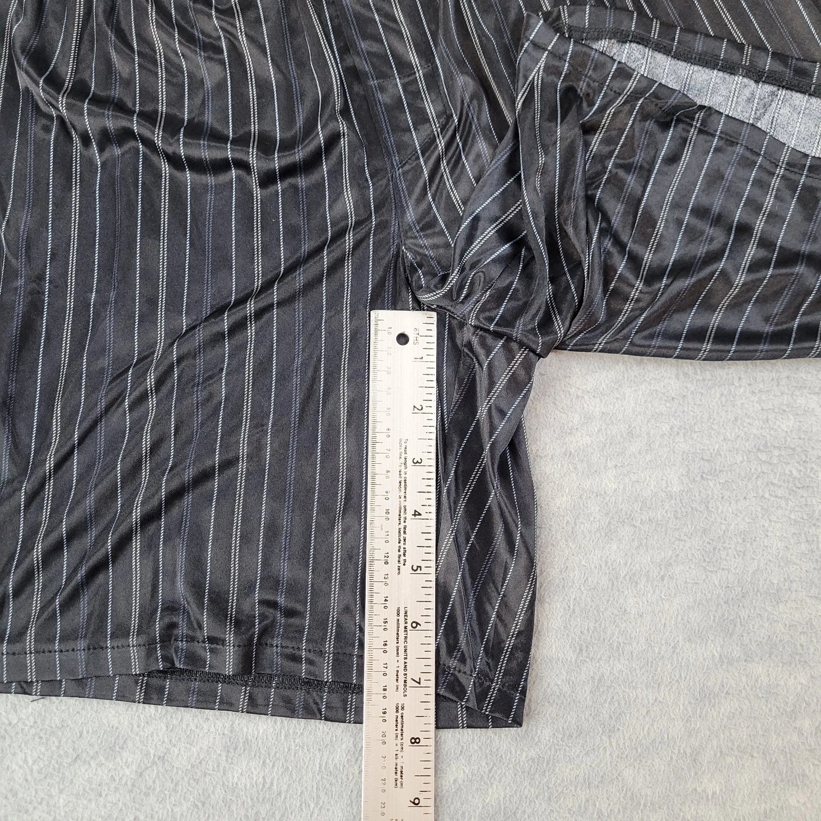 Stafford Pajama Set Satin Black Stripe Sleepwear S/S Shirt & Shorts Mens MT NWT