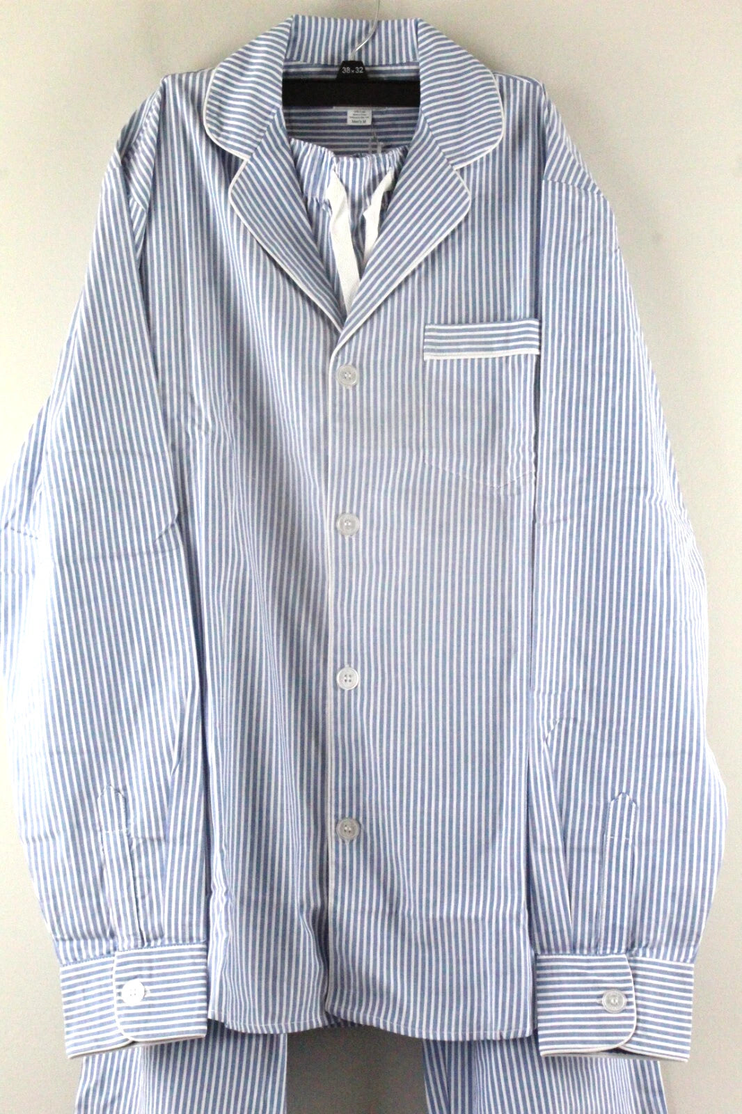Petite Plume Men's Seersucker Pajama Set M French Blue NWT