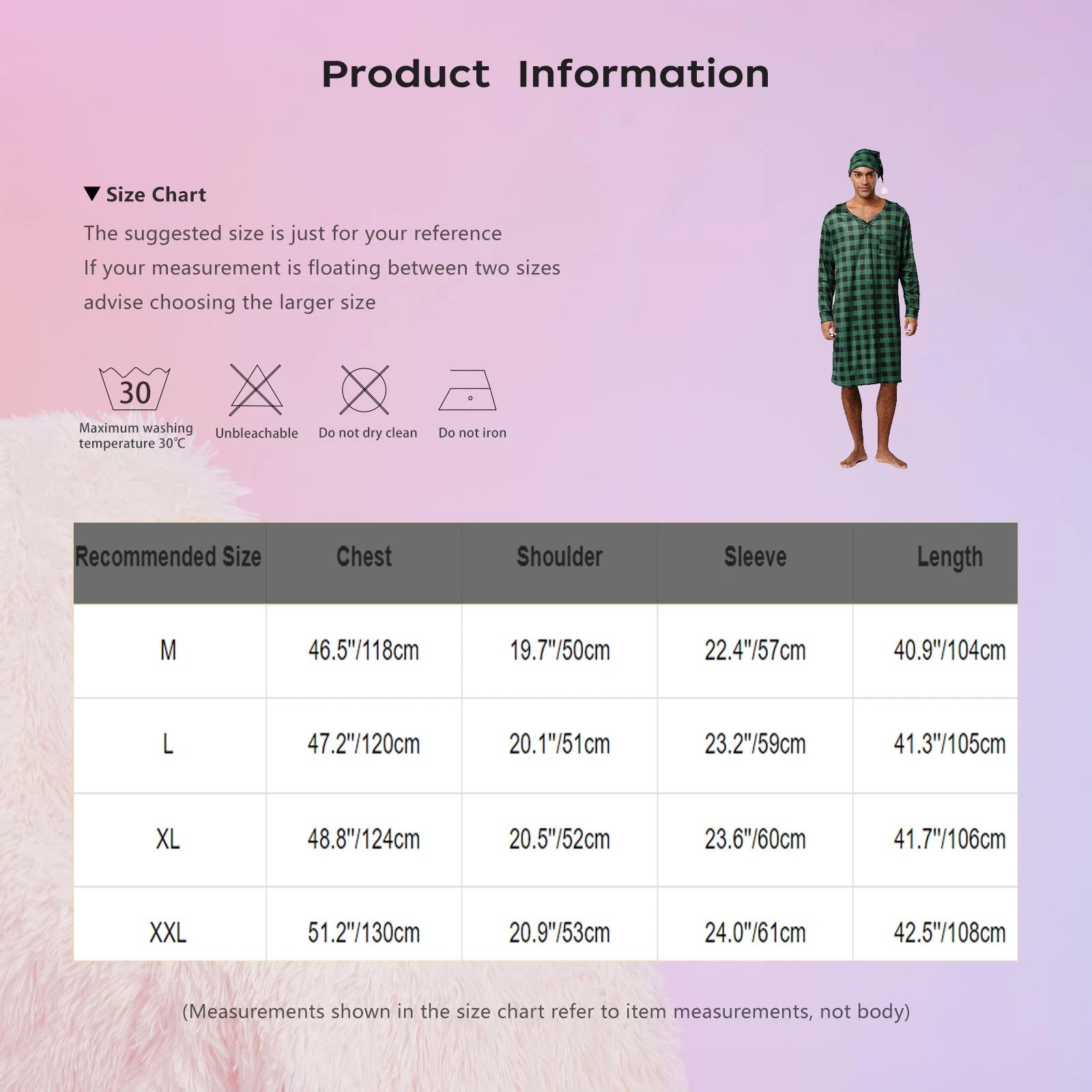 Mens Nightwear Satin Silk Pajama Set  long Sleeve and hat Sleepwear Nightgown