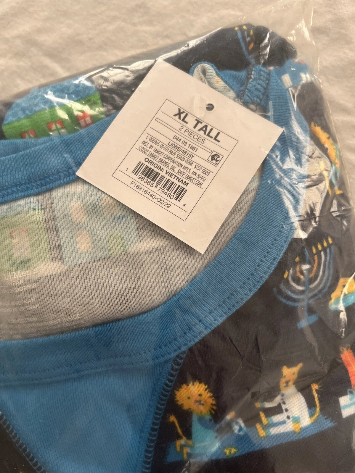 Wondershop Men's Hanukkah Lions Pajama 2-Piece Set Cotton Size XL Tall NEW