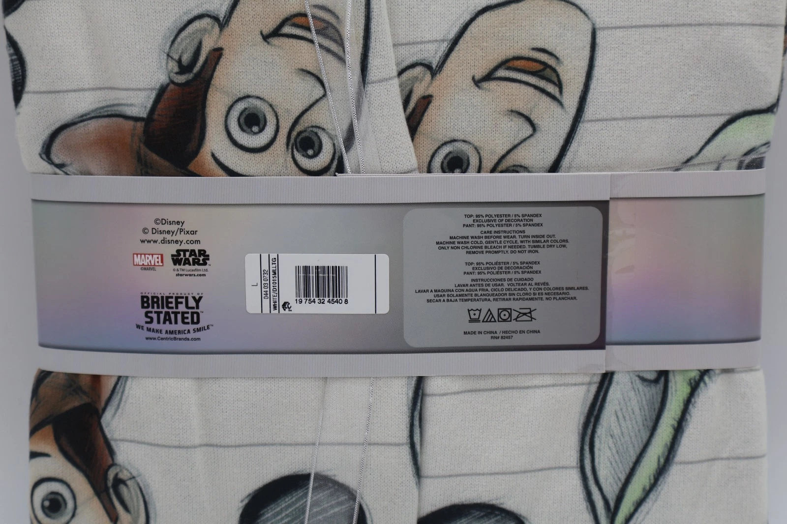 Men's Disney 100 Character Mash Up 2pc Matching Family Pajama Set - White Large