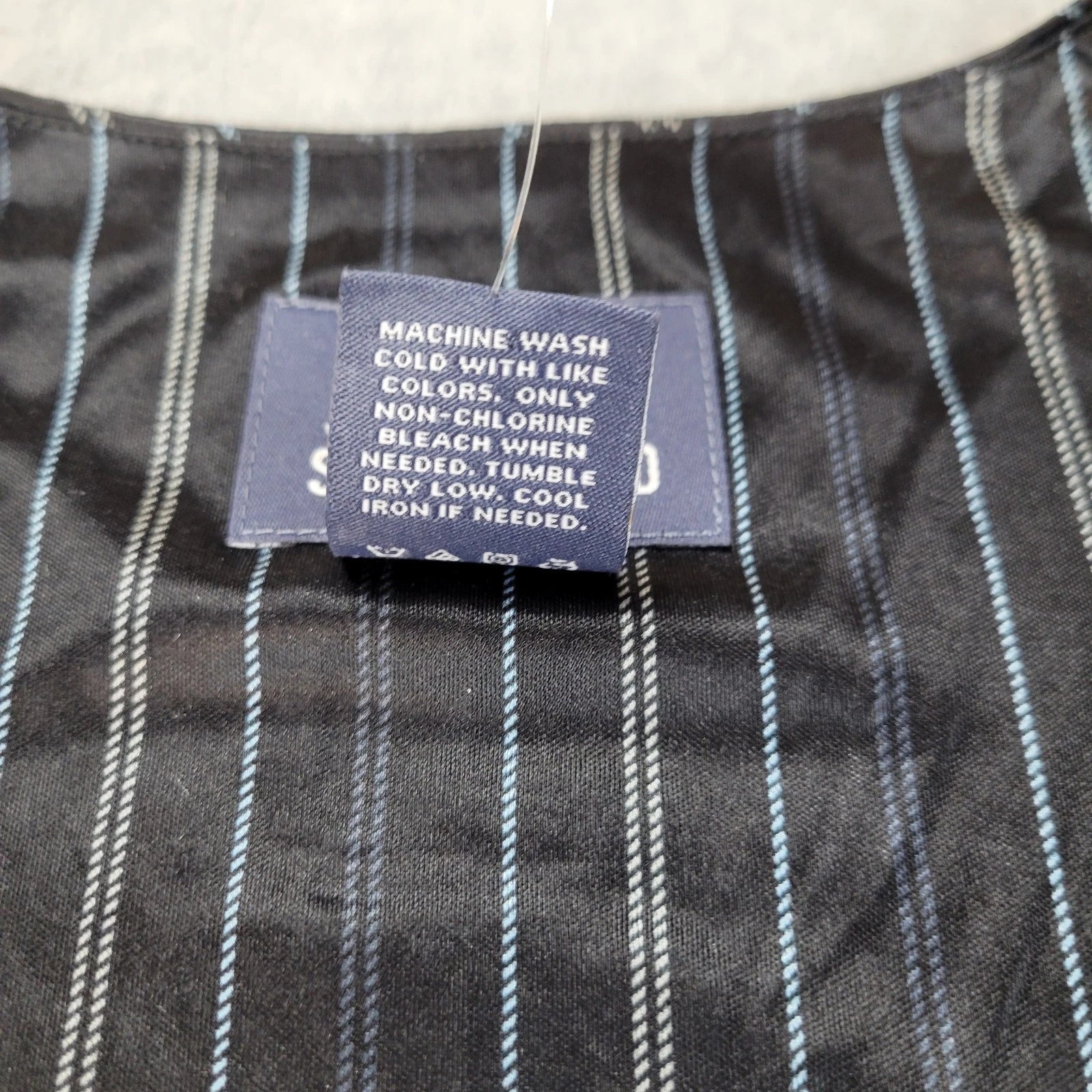 Stafford Pajama Set Satin Black Stripe Sleepwear S/S Shirt & Shorts Mens MT NWT