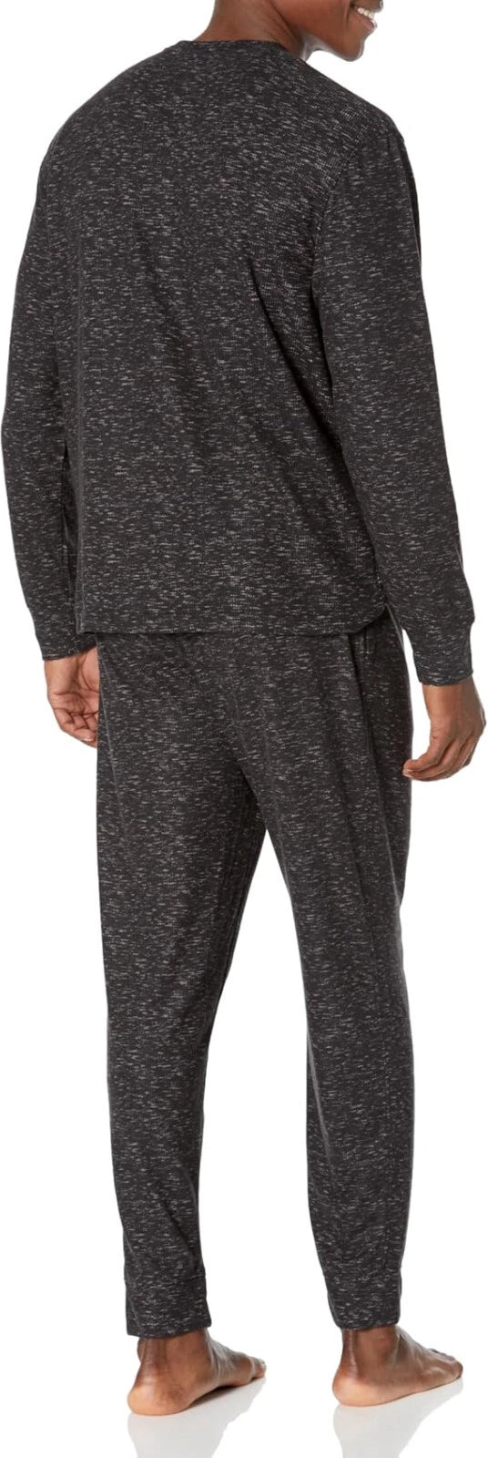 Nautica Men's Waffle Pajama Pant Set, Charcoal Heather | XL