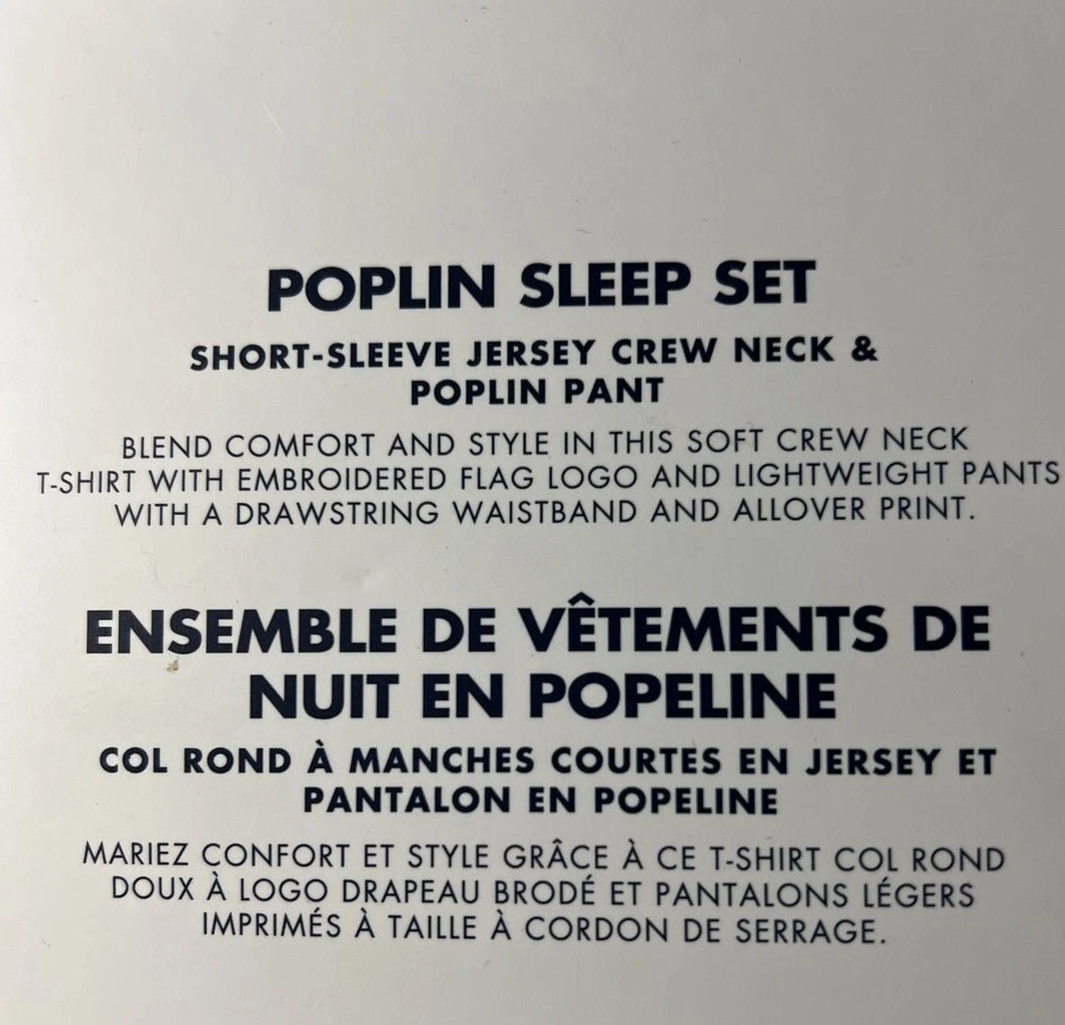 TOMMY HILFIGER POLPLIN COTTON SLEEPWEAR LOUNGE SET PAJAMA MEDIUM LARGE XL $65