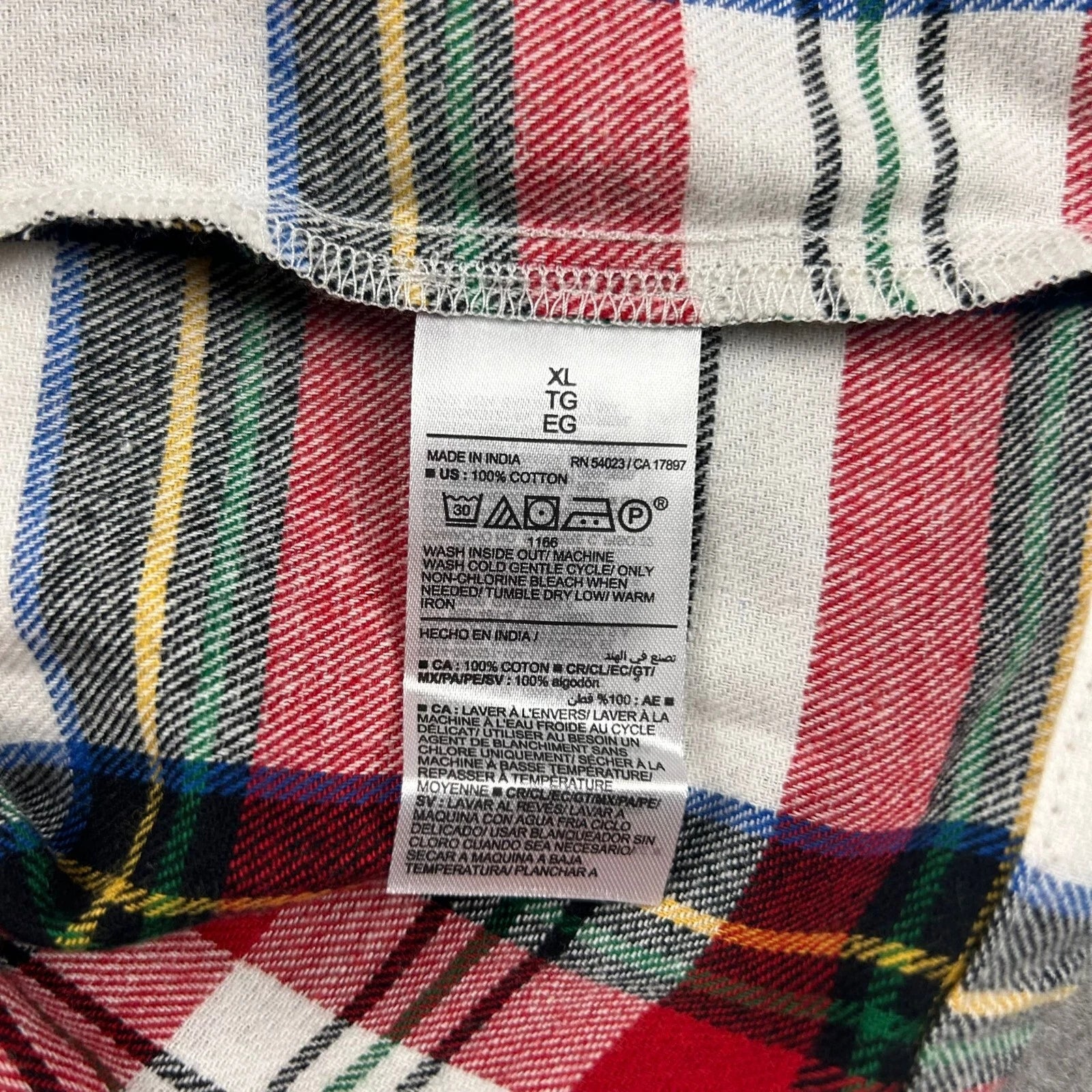 Old Navy Pajama Set Mens XL Red Plaid Button Up Long Sleeves Shirt Pant NWT