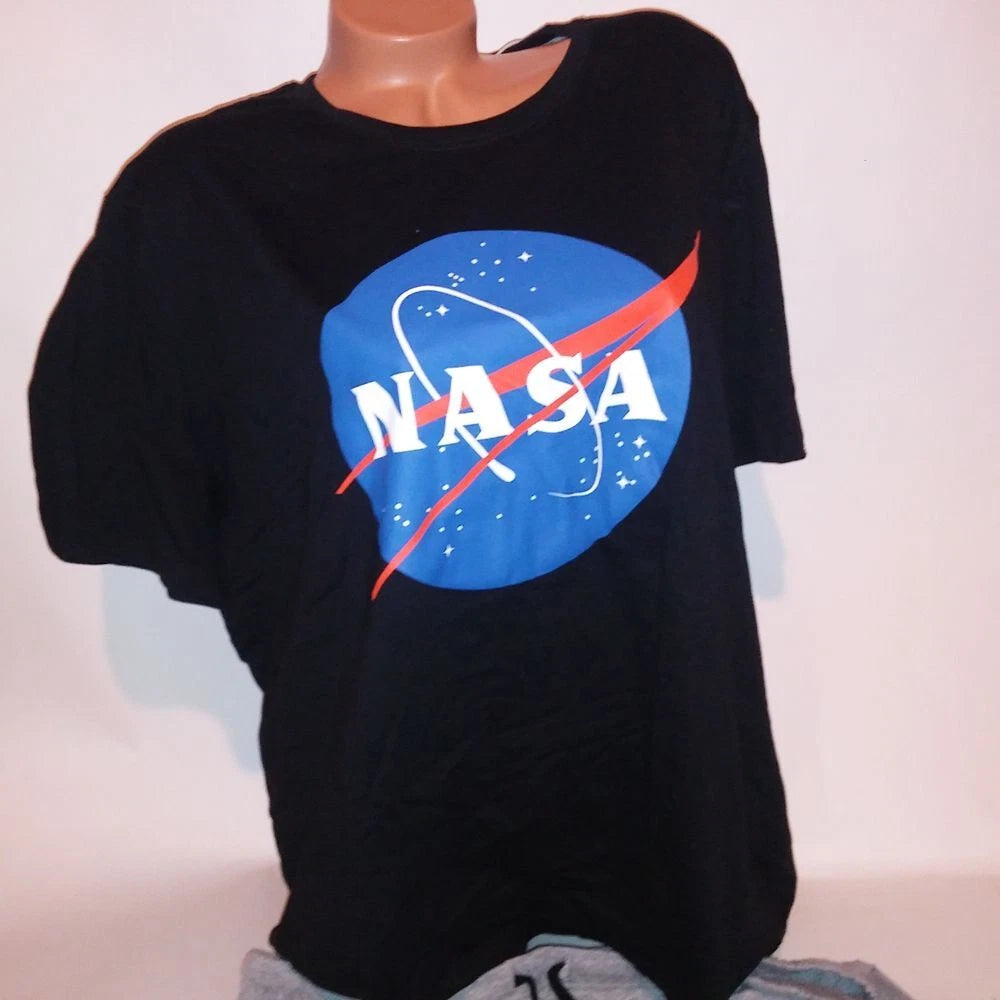 NASA Pajama Set Top & Bottom Mens XL Black Gray Logo Short Sleeve Shorts New