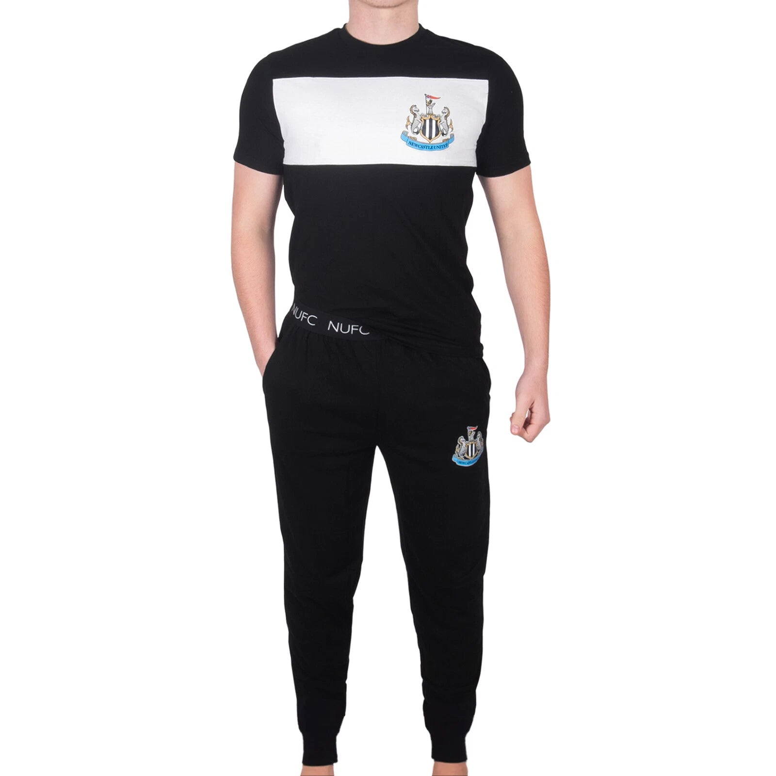 Newcastle United Mens Pyjamas Long Premium Set OFFICIAL Football Gift