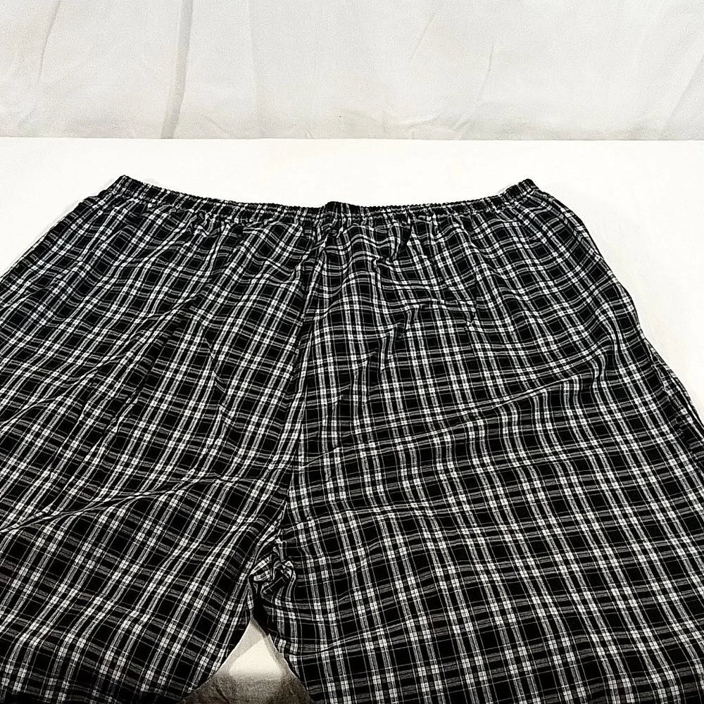 Men's Hanes Broadcloth Long Sleeve Pajama Set - Black Plaid - Various Szs - NWT