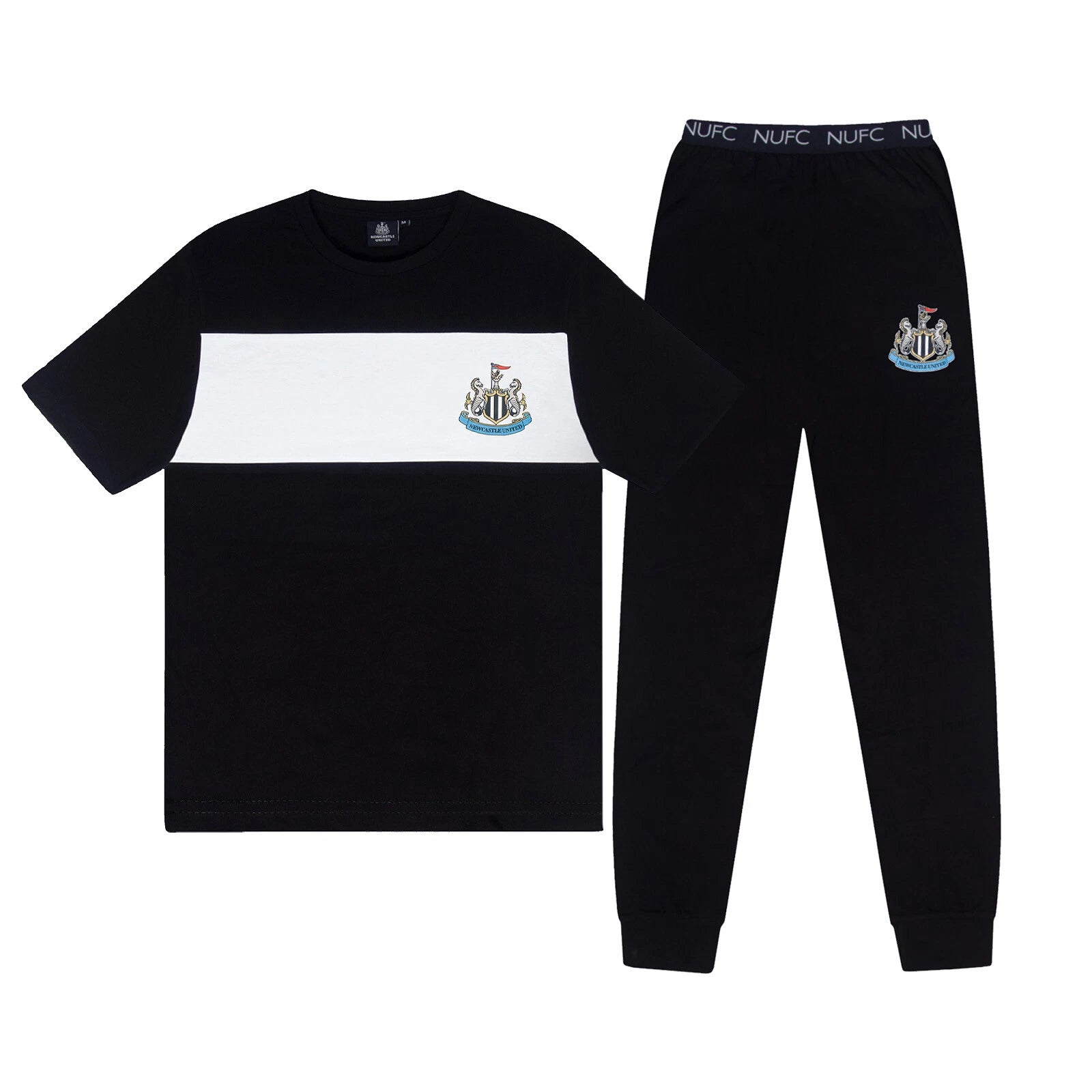 Newcastle United Mens Pyjamas Long Premium Set OFFICIAL Football Gift