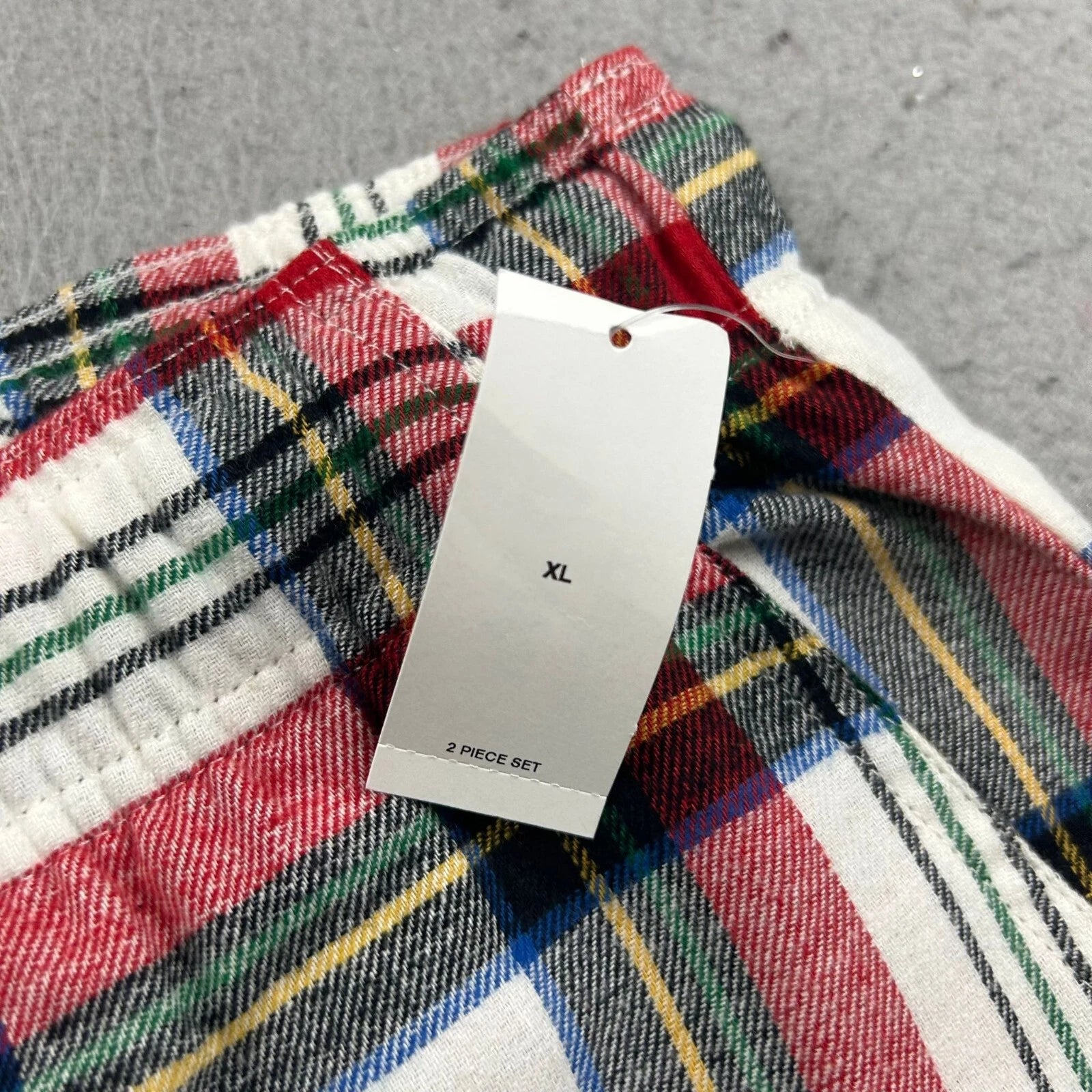 Old Navy Pajama Set Mens XL Red Plaid Button Up Long Sleeves Shirt Pant NWT