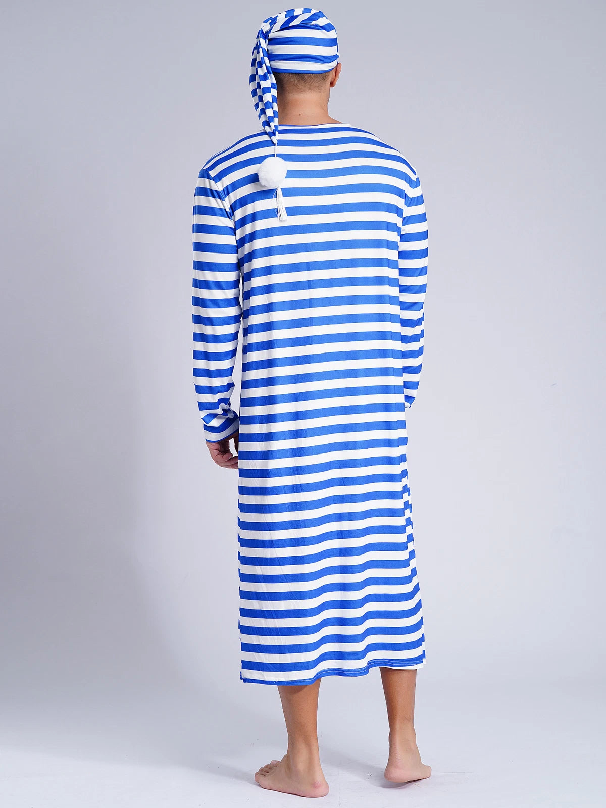 Mens Robe + Hat Set Raves Nightwear Christmas Bathrobe Sissy Home Dress-