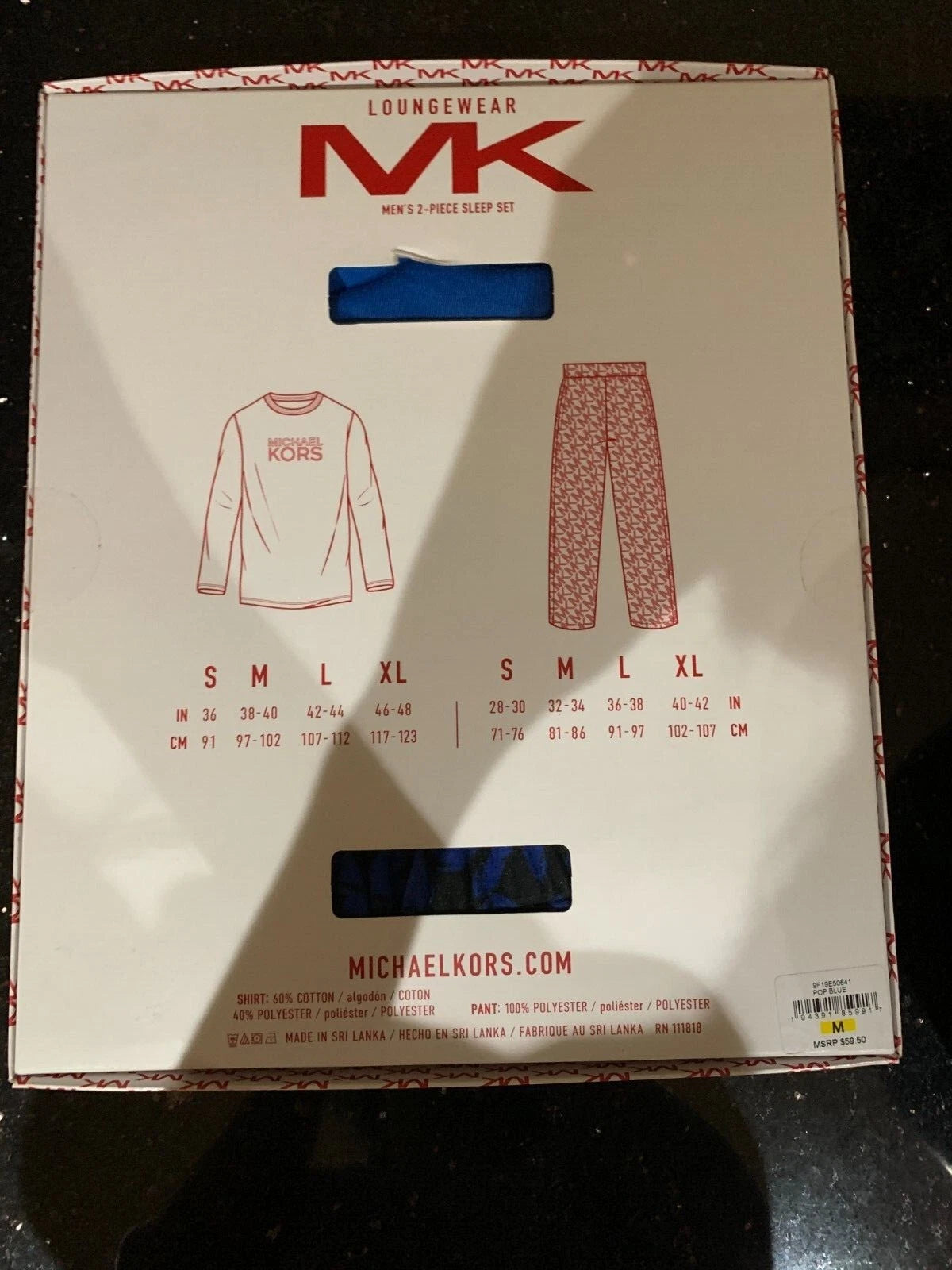 Michael Kors Pajama Set Men Size M Pop Blue Original price $59 now $30