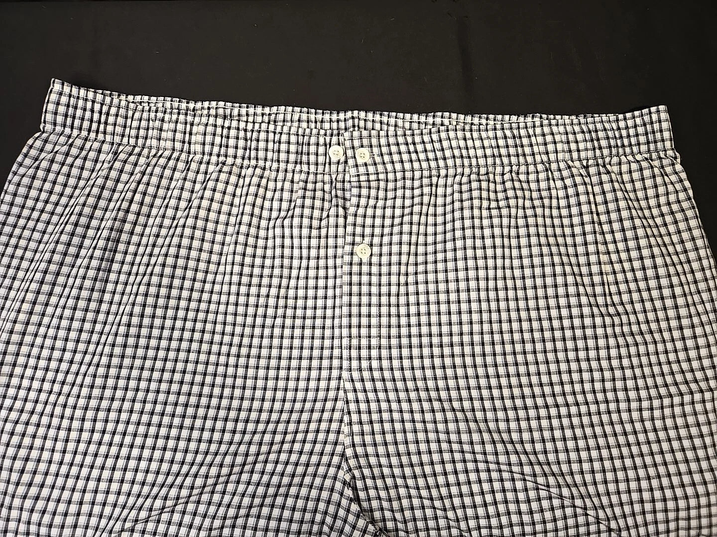 Sz 4XL Men's Pajama Set Lounge Shirt & Pants Cotton Blend Black & Blue Check New