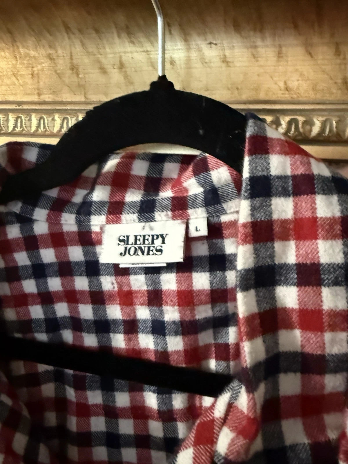 Sleepy Jones Pajama Set Red Blue Checkered Large Men’s