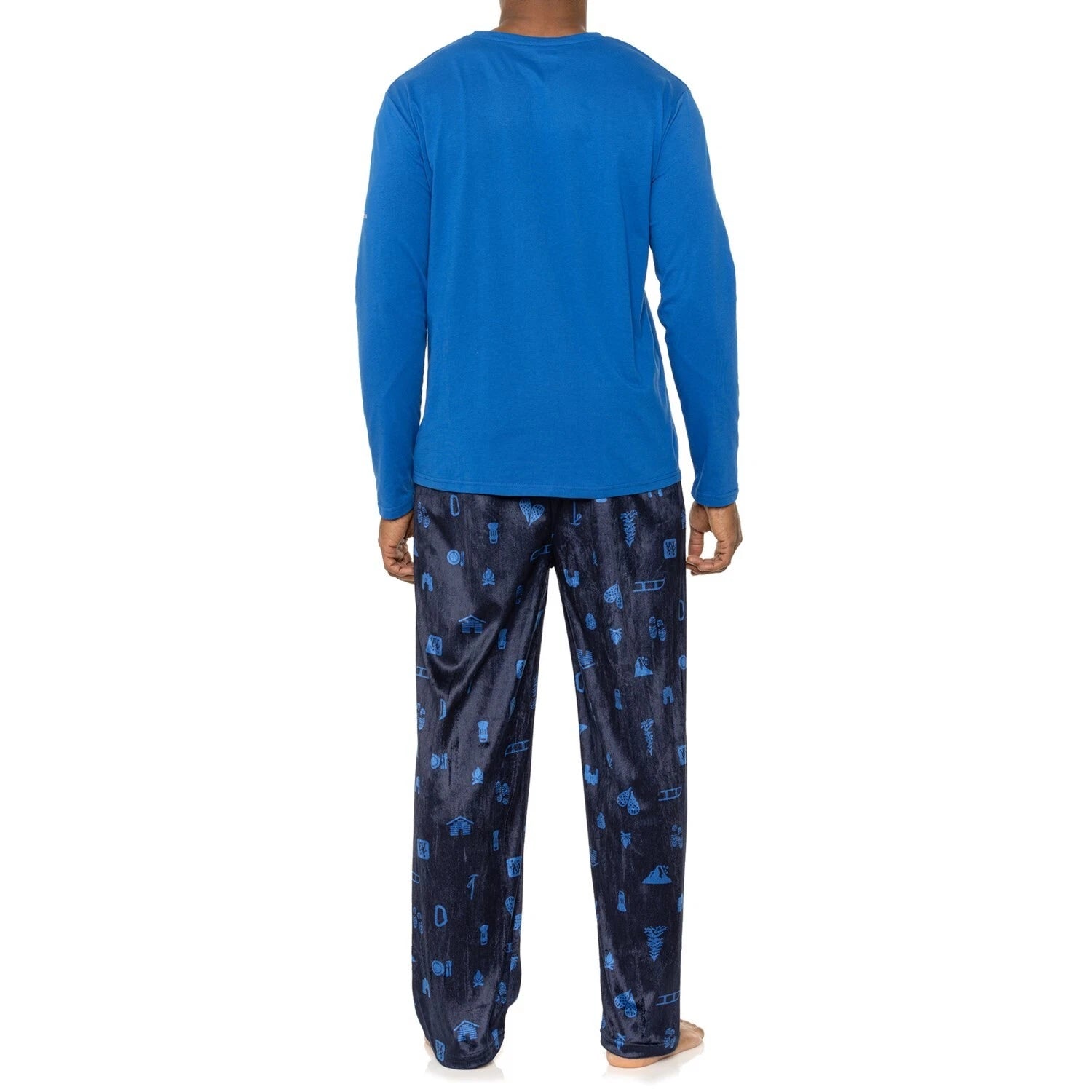 NWT Columbia Black MINKY FLEECE Pants/Royal Blue Top Pajama/Lounge Set Men's M