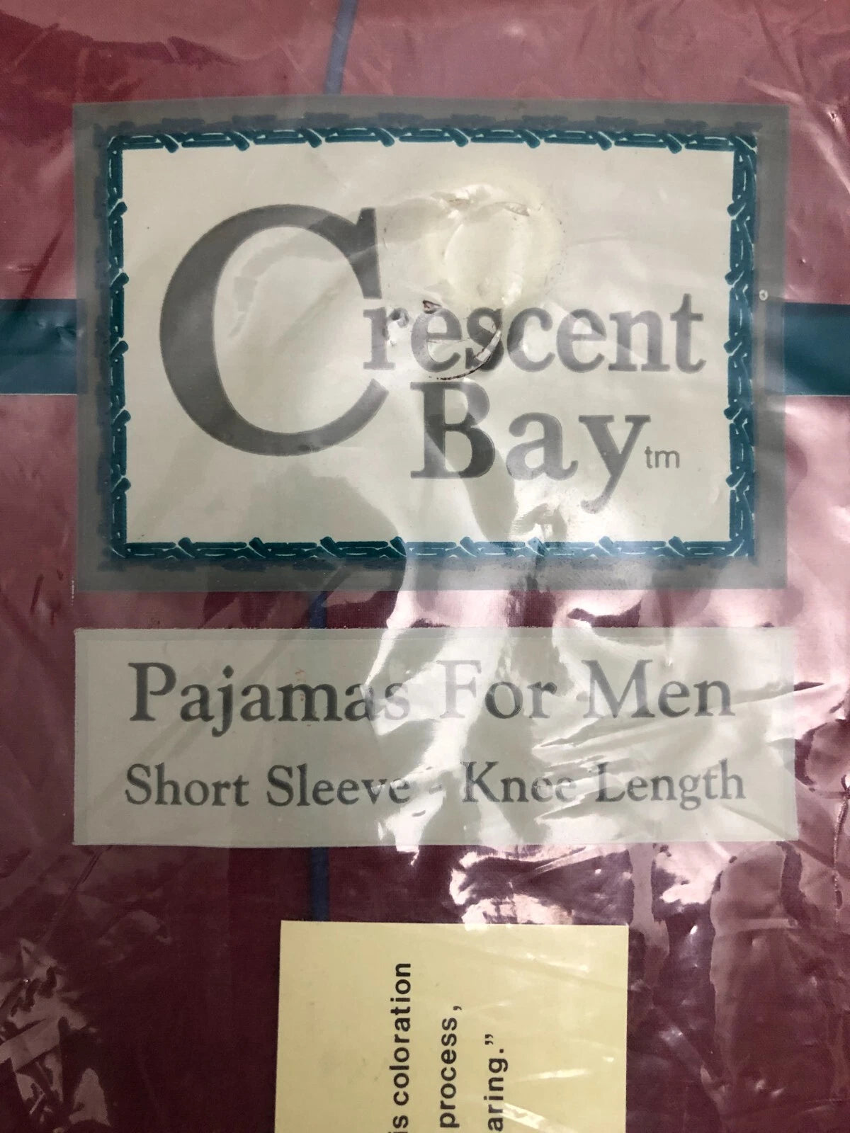 VTG Crescent Bay Men's Pajamas 2 Piece Red Size M Short Sleeve Knee High NIB