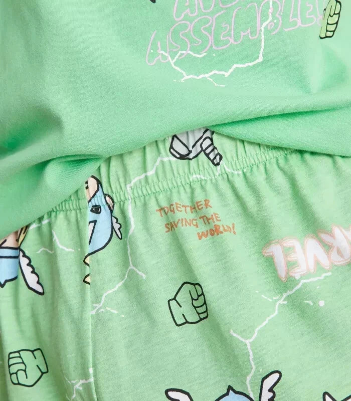 MENS size S Green Marvel Cotton matching summer  pyjamas pjs Small  NEW A7231