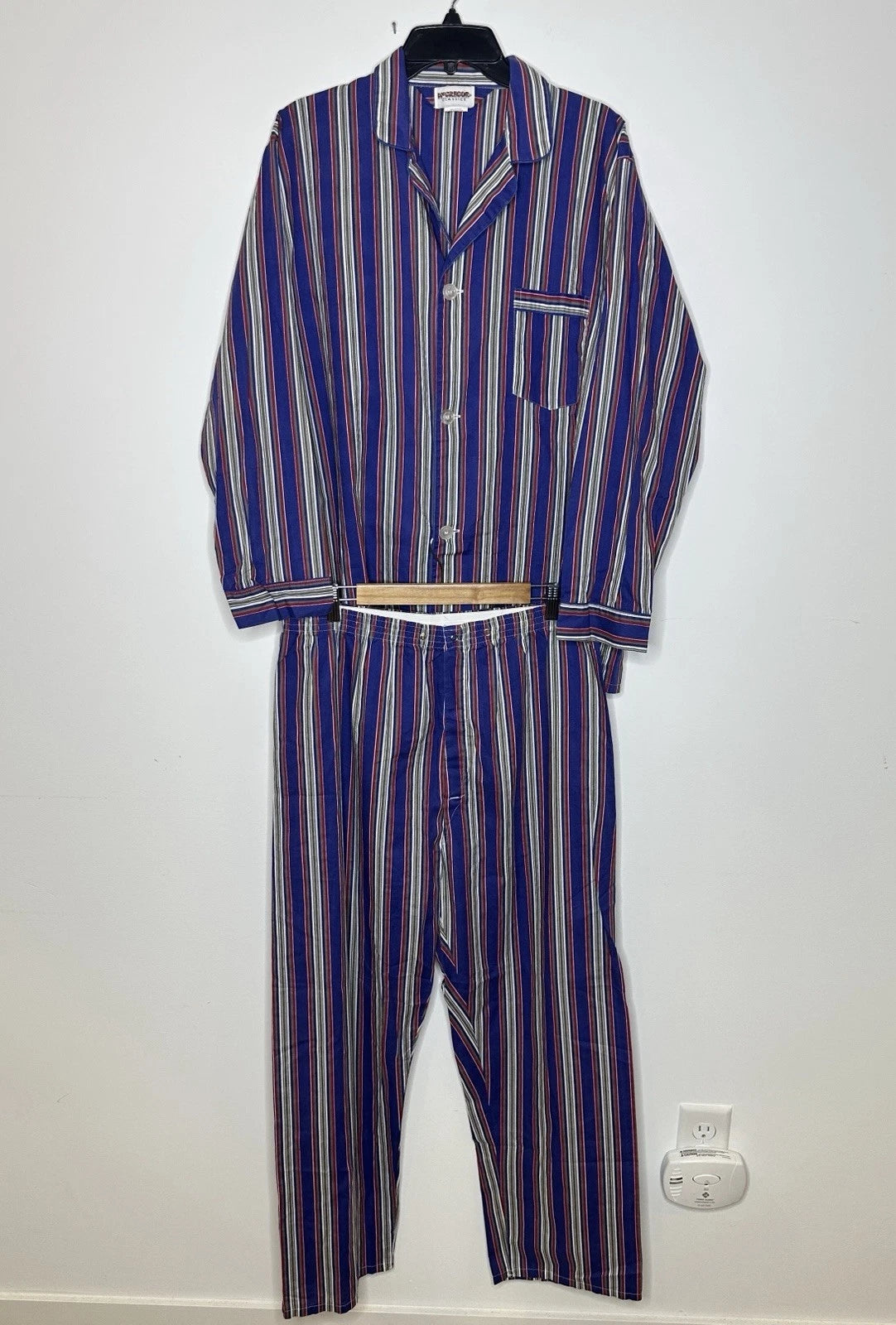 Vintage McGregor Classics Mens Pajamas Set Size L Long Sleeve Striped