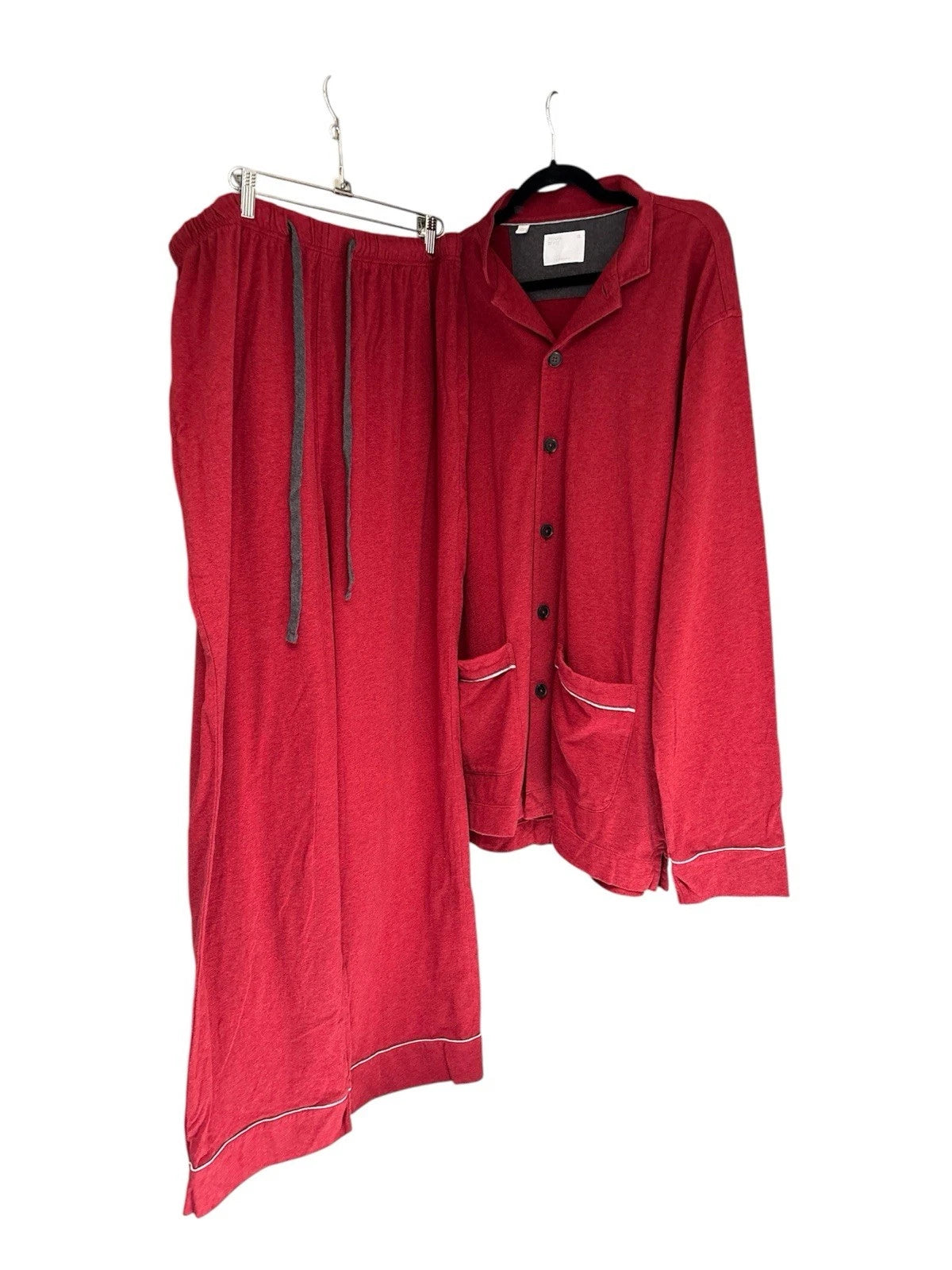 Pyjama By Pye Set Mens XL LONG 100% Cotton Cranberry RED Pockets NWOT