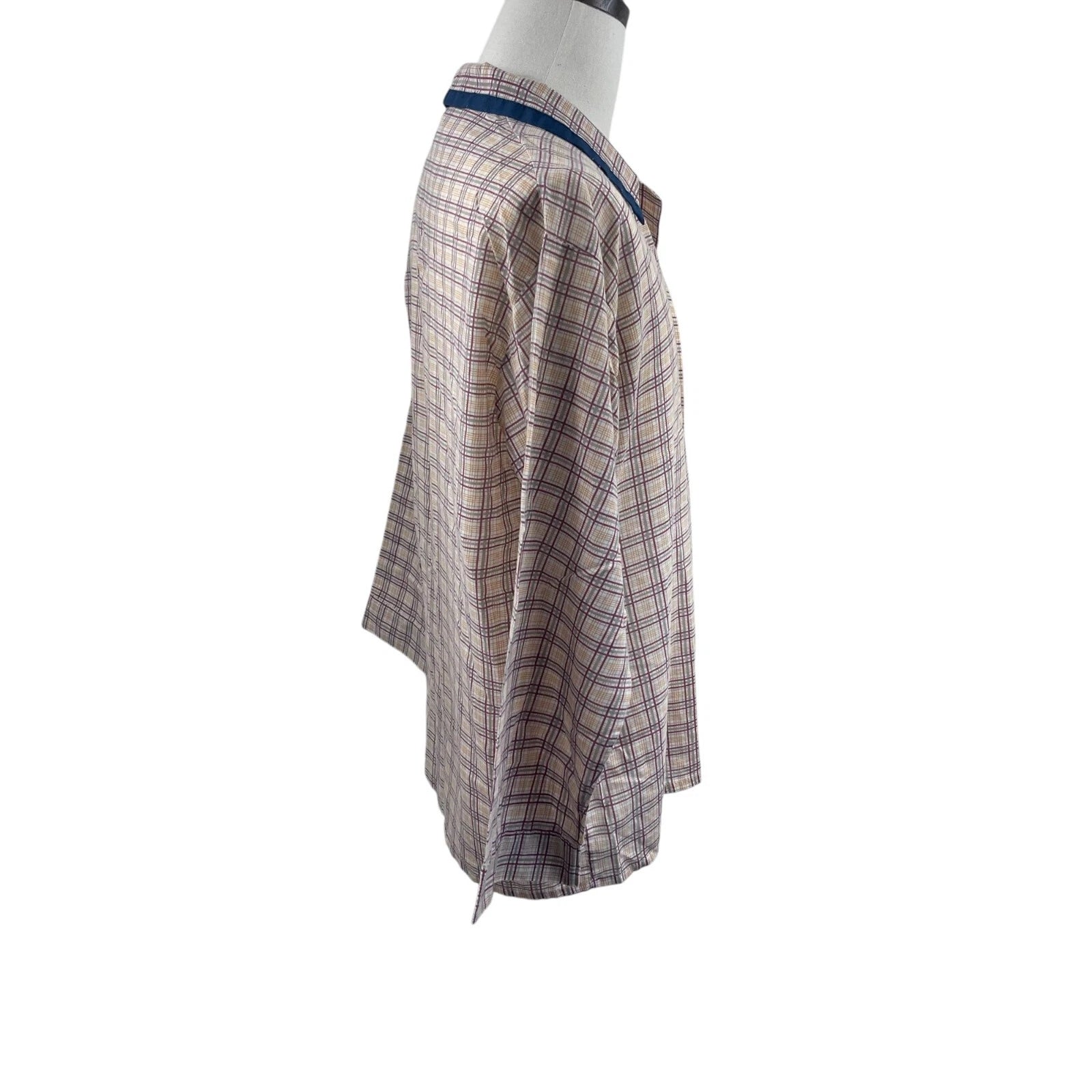 VTG PCA Perma Press Men's 2 Piece Pajama Set Sz L Top Bottom Plaid Grandpa Comfy