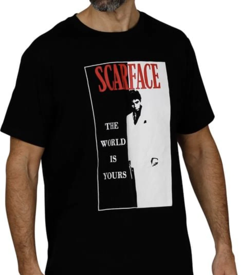 Scarface Tony Montana Shirt & Shorts Set Mens Sleepwear Loungewear Lounge PJ (M)