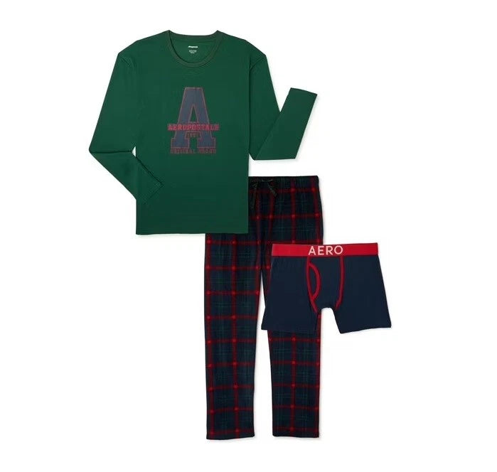 Men's Pajamas Aeropostale Sleepwear Loungewear Rare Gift Set Box 3-Piece SM - XL