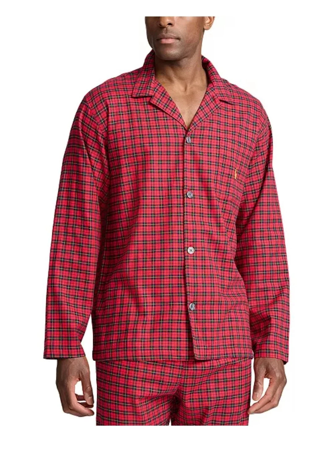 Polo Ralph Lauren Men's 2-Pc. Plaid Flannel Pajamas Set Size L Color Plaid Red